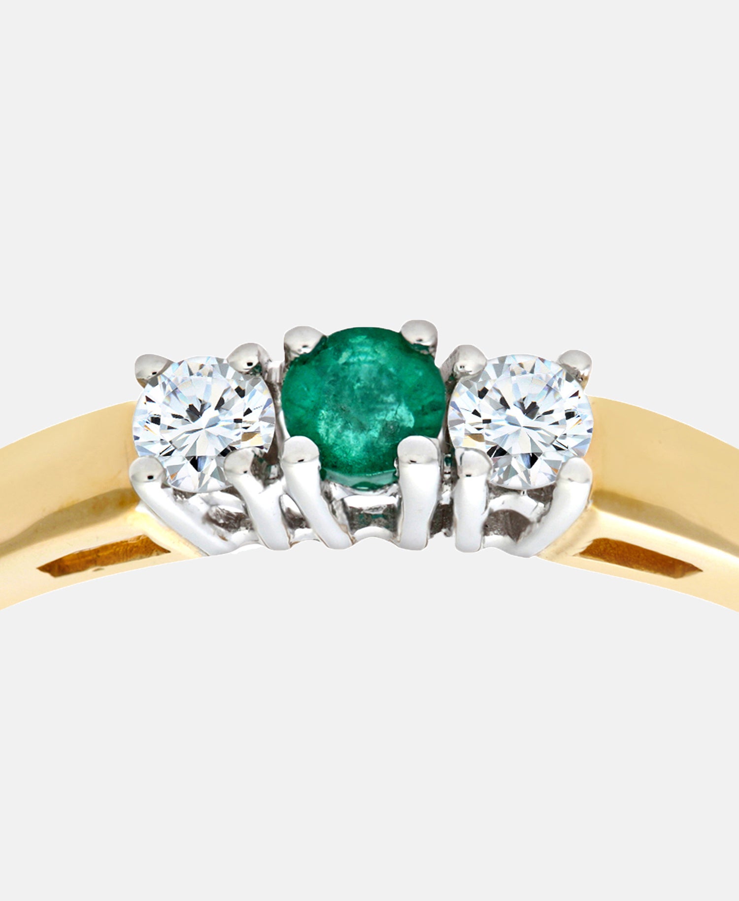 Ring aus 375 Gelbgold mit Diamant mit Smaragd