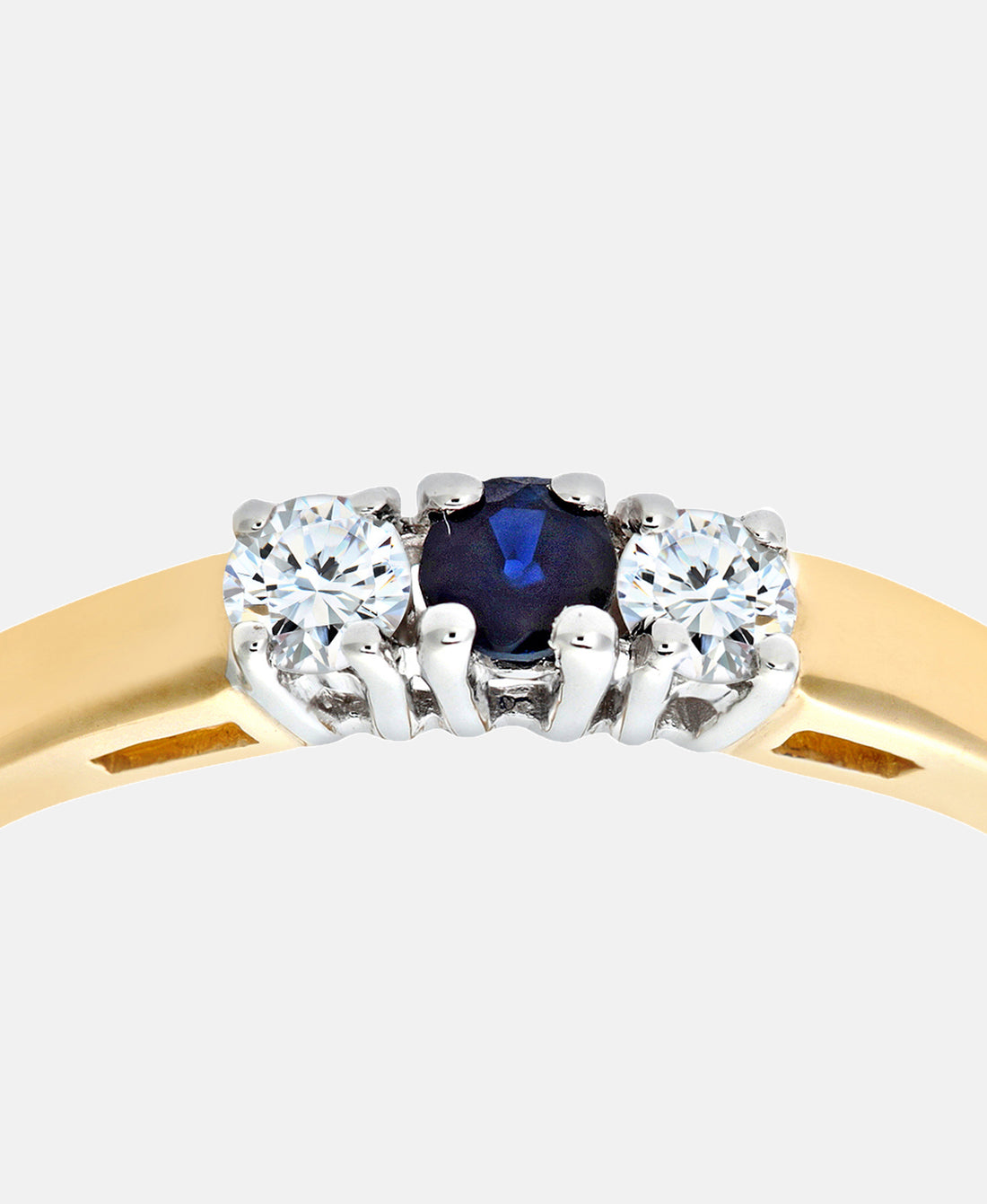 Ring aus 375 Gelbgold mit Diamant mit Saphir