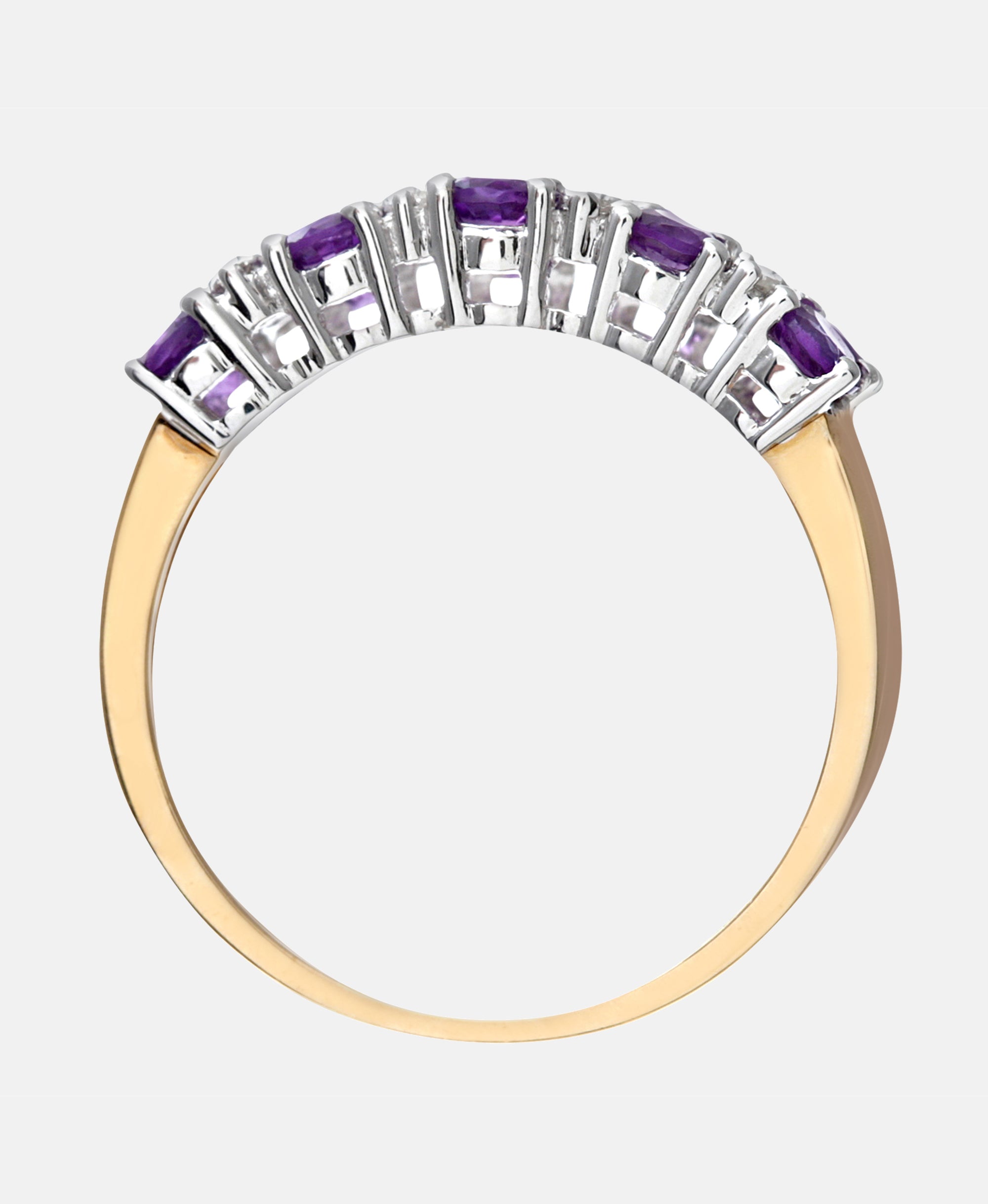 Ring aus 375 Gelbgold mit Diamant mit Amethyst