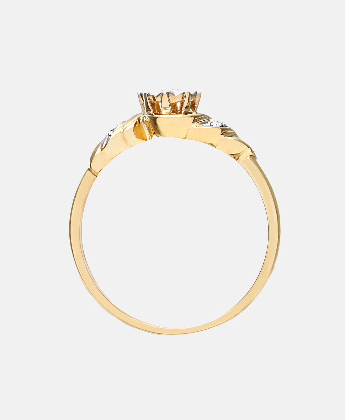 Ring aus 375 Weißgold mit Diamant
