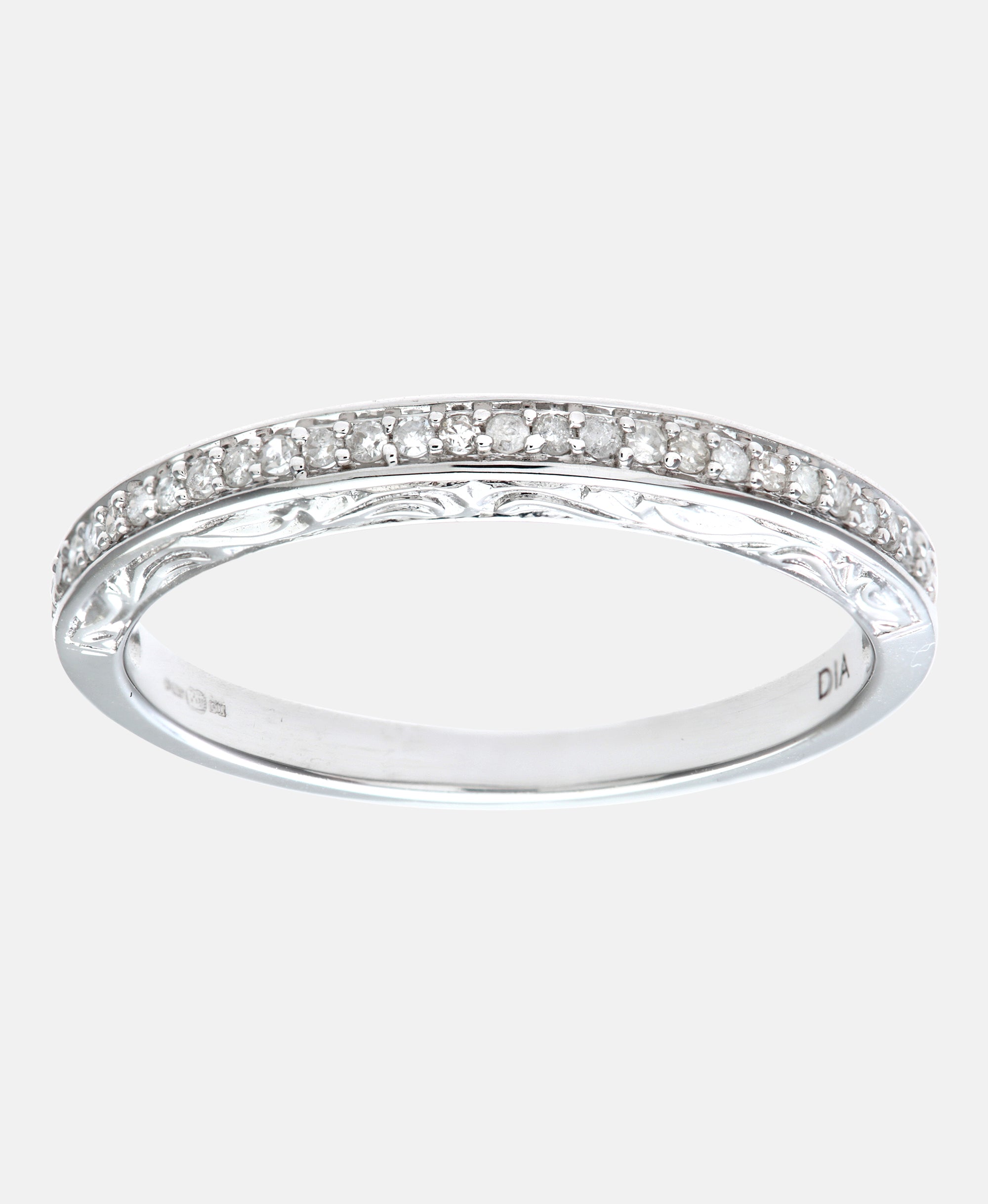 Eternity-Ring aus 375 Weißgold mit Diamant