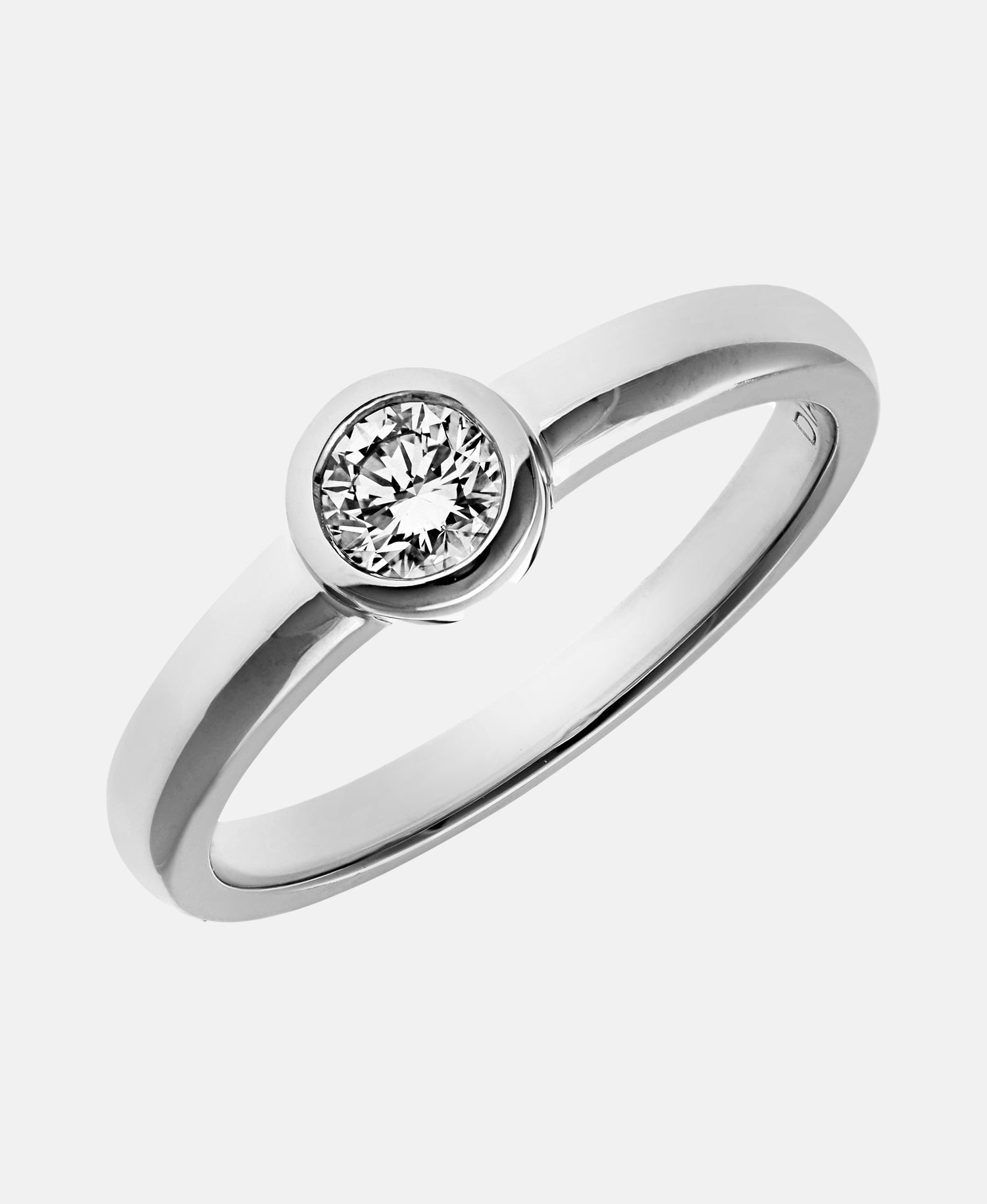 Ring aus 750 Weißgold mit 0.25 Karat Diamant