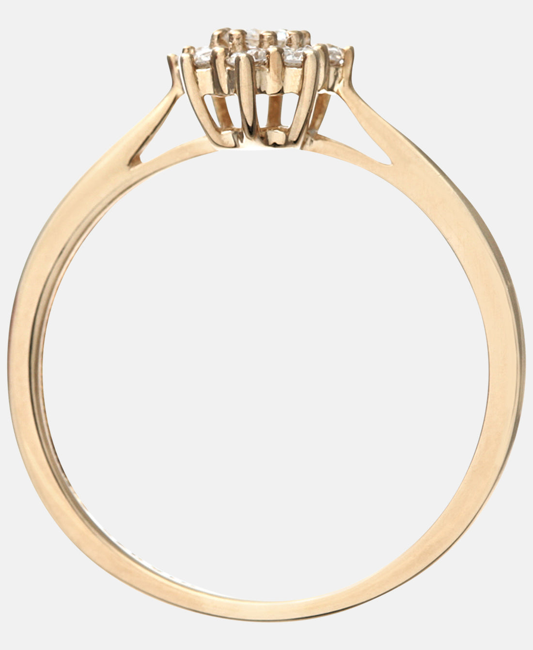 Cluster-Ring aus 375 Gelbgold mit 9 Karat Diamant