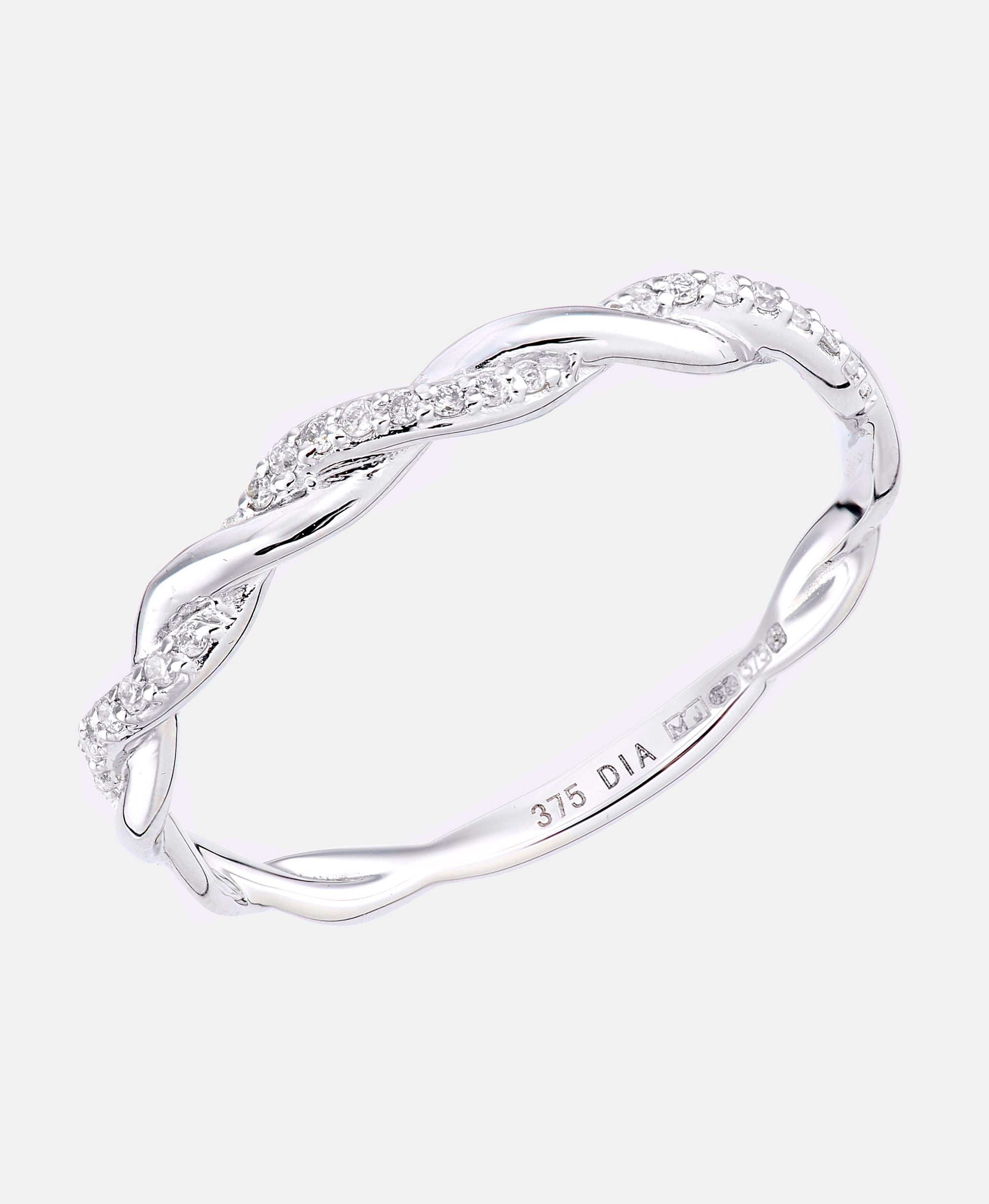 Eternity-Ring aus 375 Weißgold mit Diamant