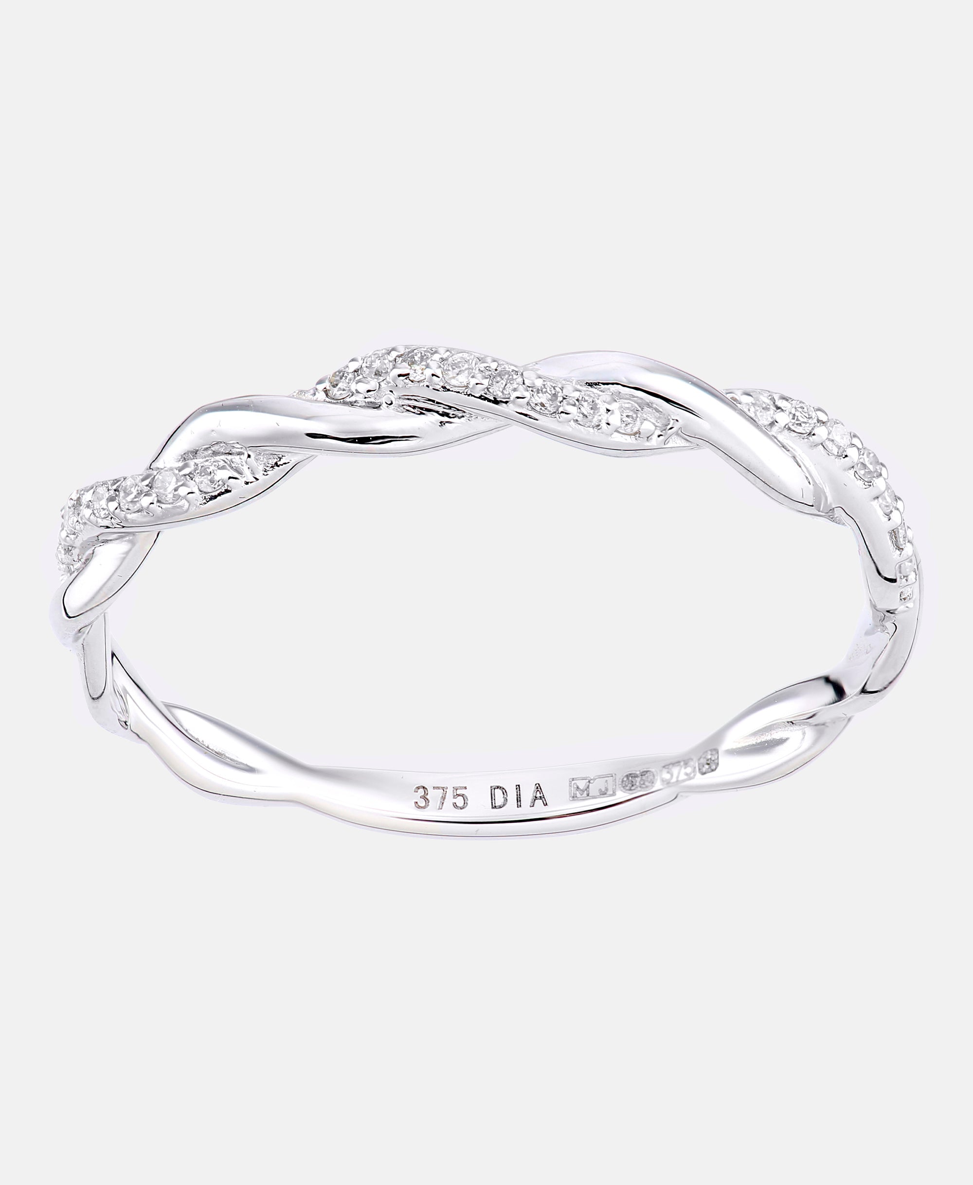 Eternity-Ring aus 375 Weißgold mit Diamant