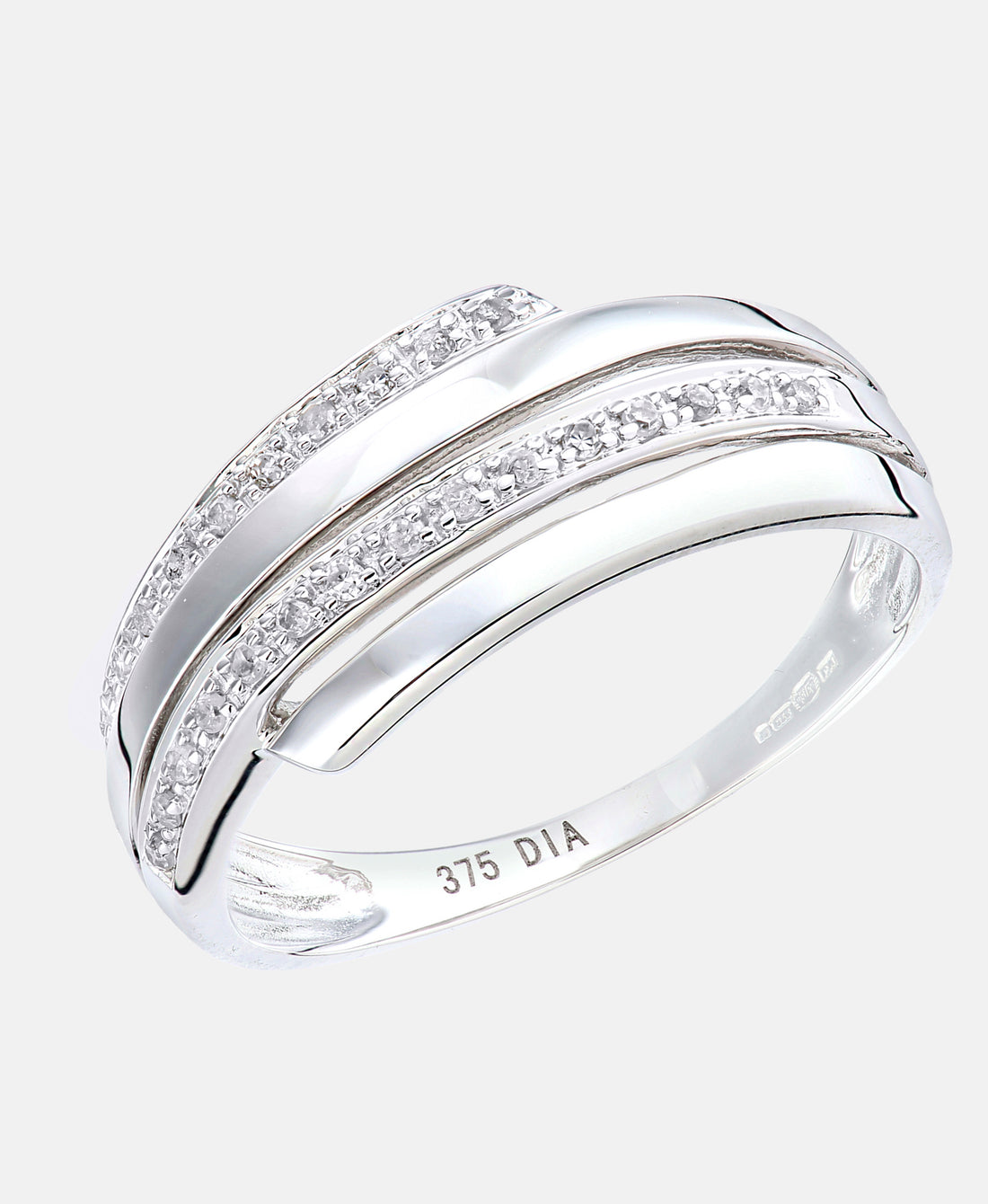 Ring aus 375 Weißgold mit Diamant