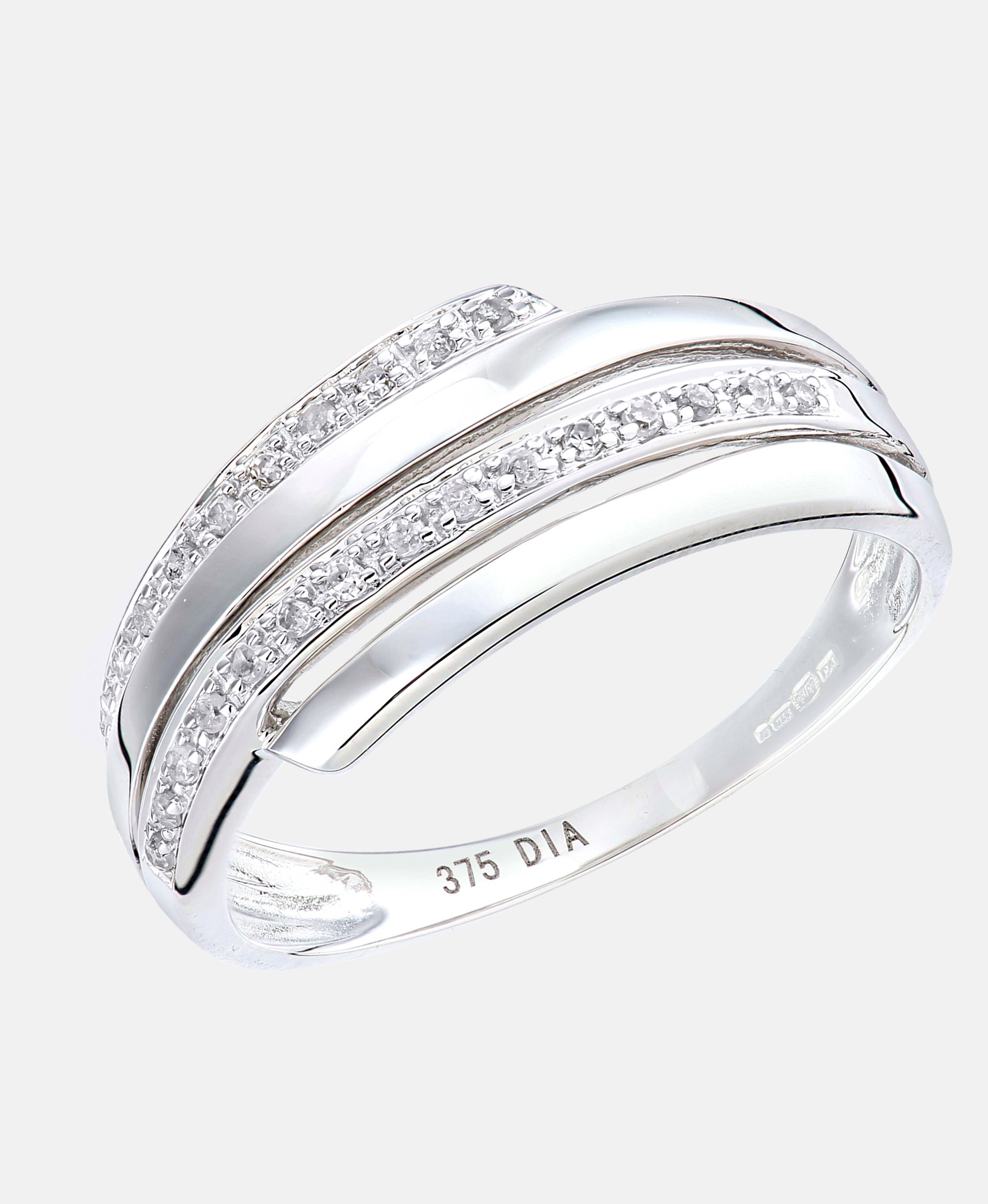 Ring aus 375 Weißgold mit Diamant