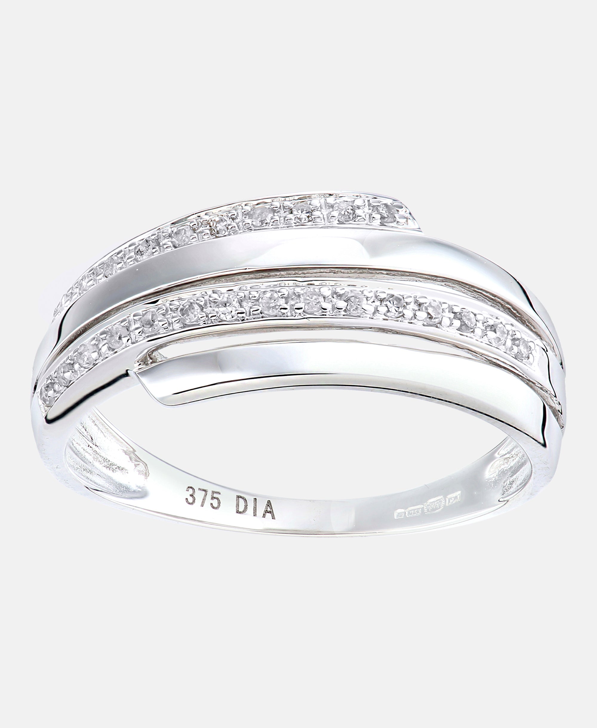 Ring aus 375 Weißgold mit Diamant