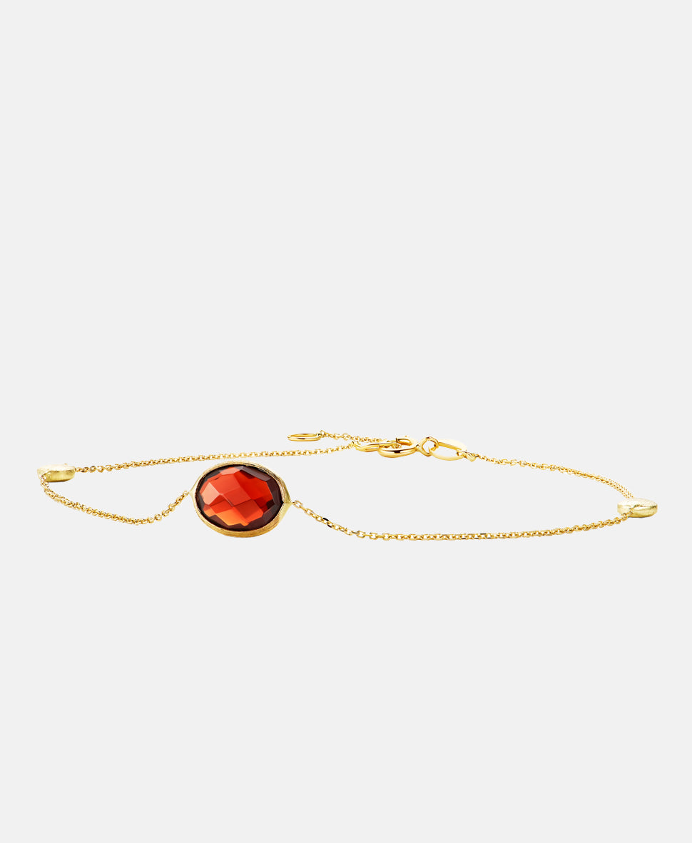 Armband aus 585 Gelbgold mit Granat