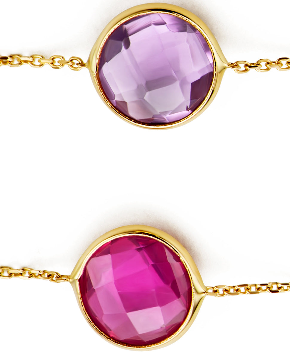 Armband aus 585 Gelbgold mit Rubin
