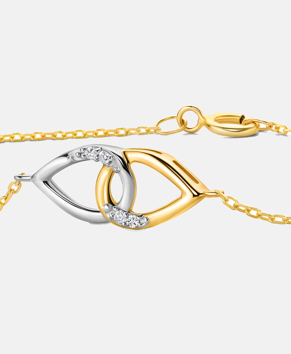 Armband aus 375 Gelbgold mit 0.02 Karat Diamant