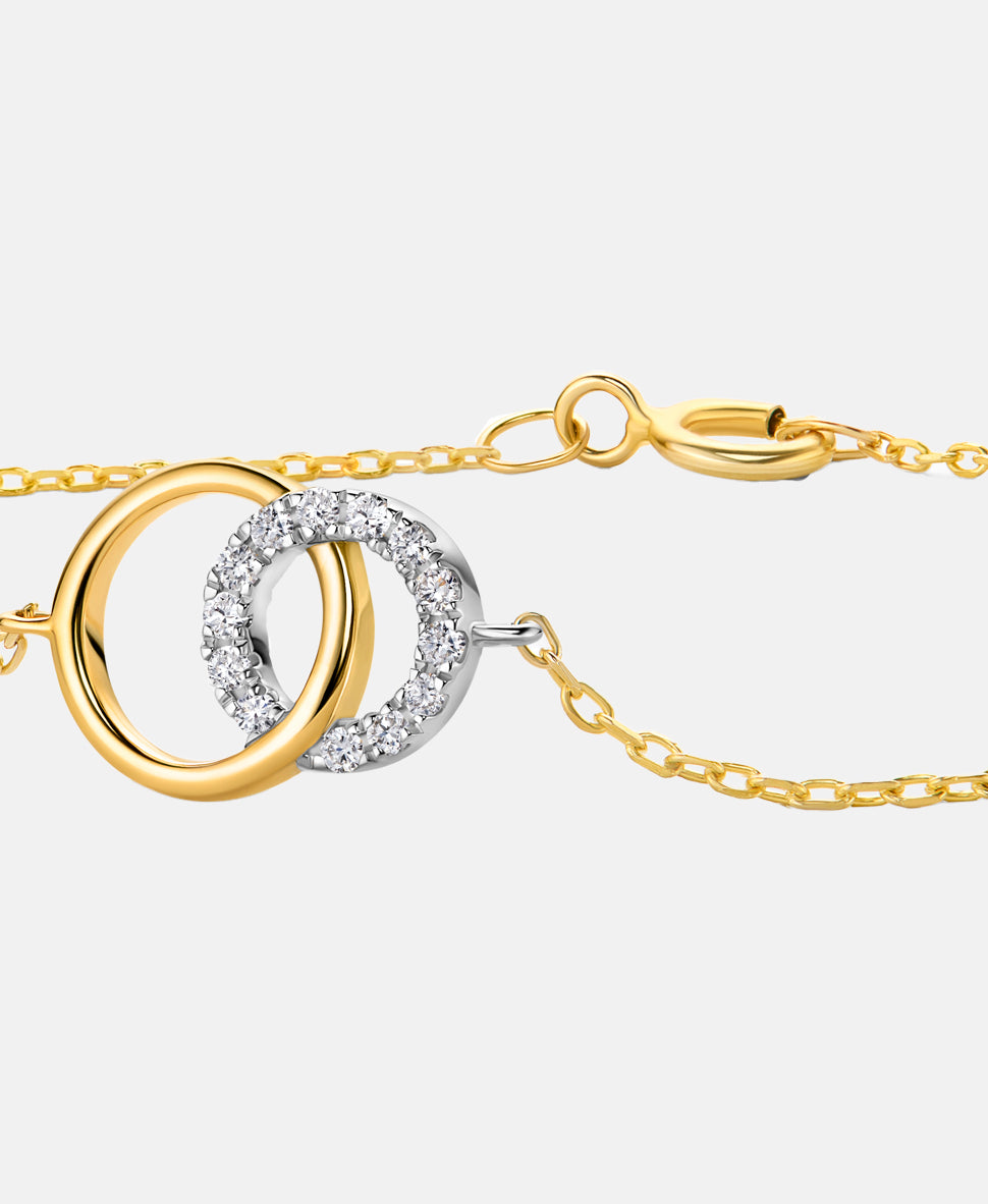 Armband aus 375 Gelbgold mit 0.07 Karat Diamant