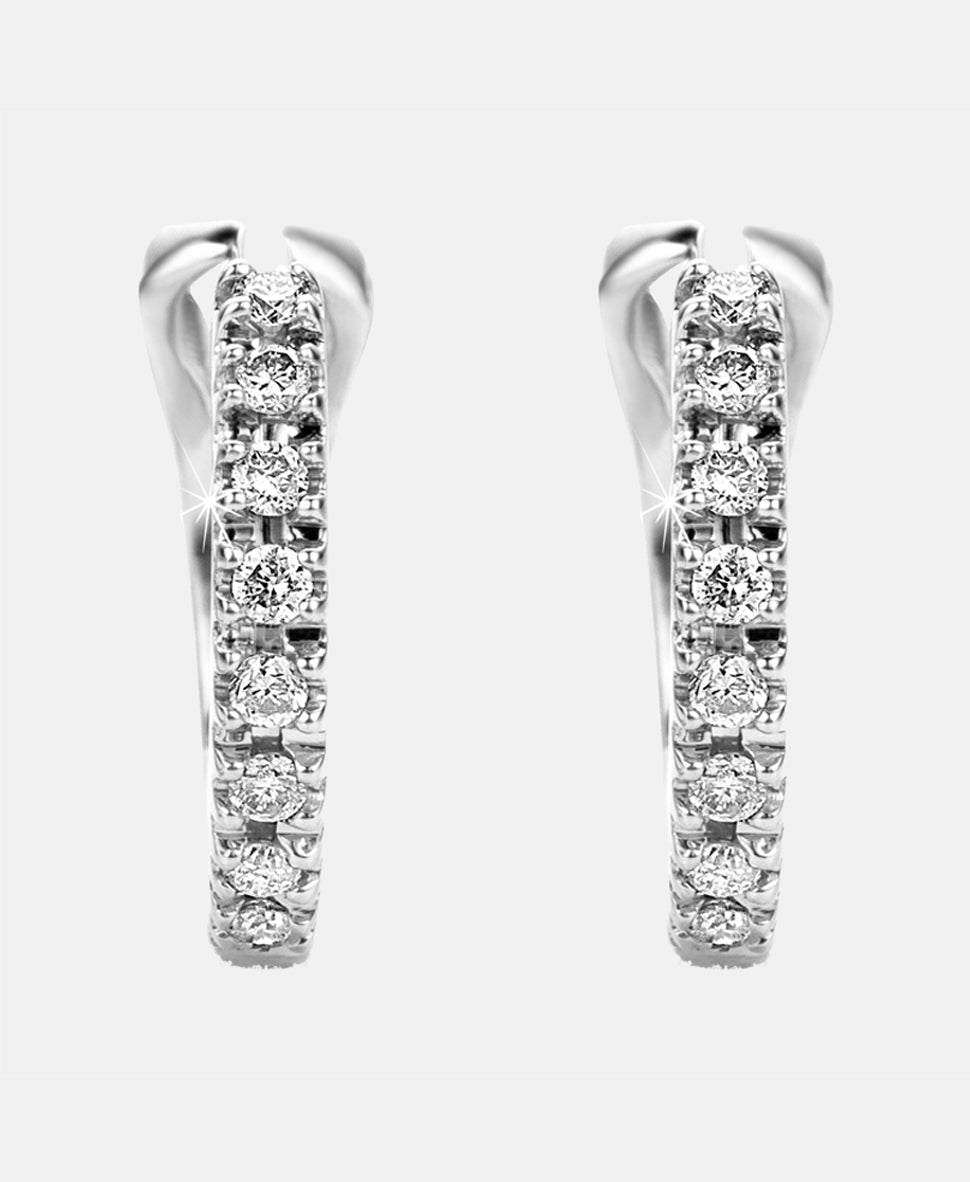 Creolen aus 585 Weißgold mit Diamant