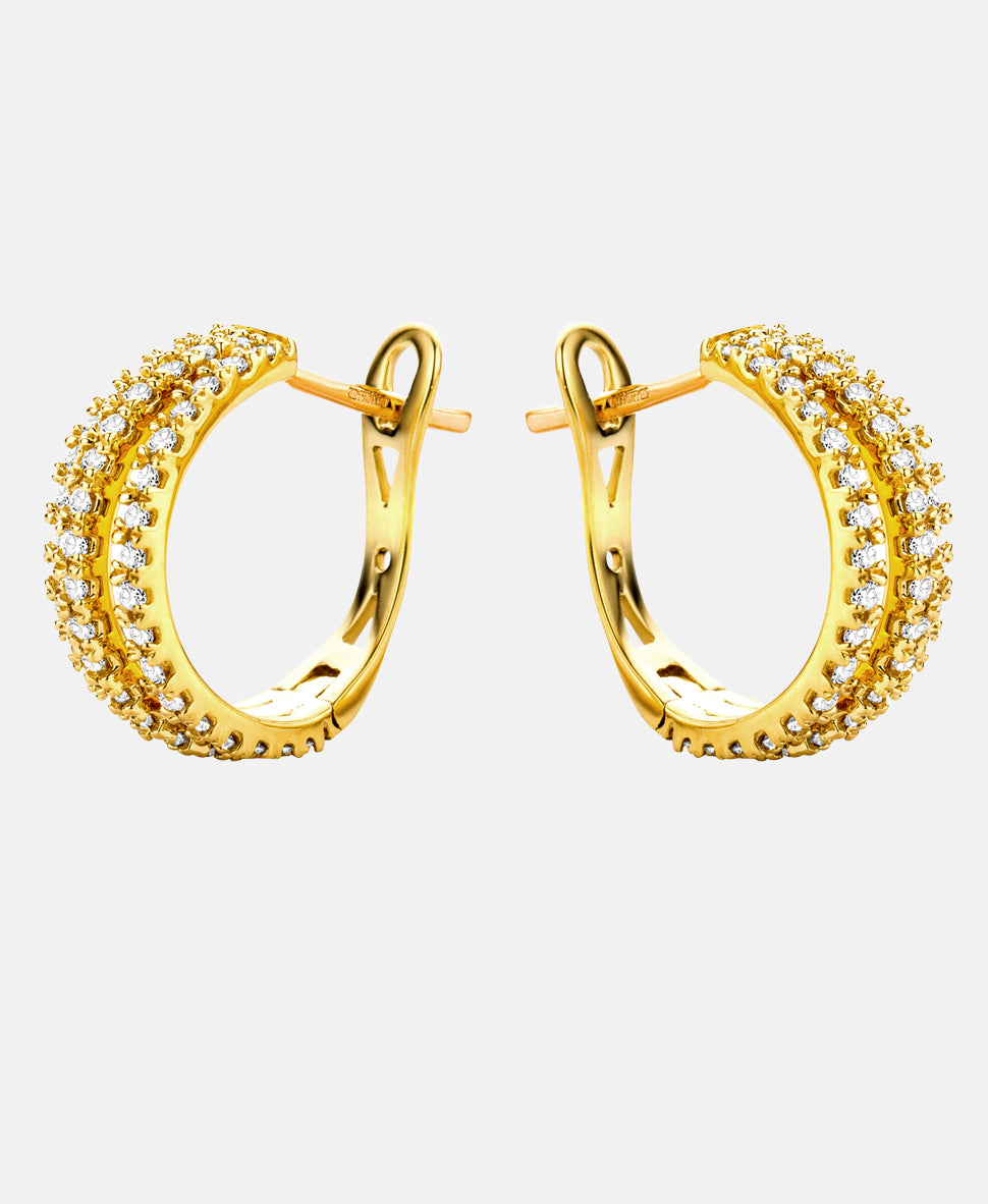 Ohrringe aus 750 Gelbgold mit Diamant
