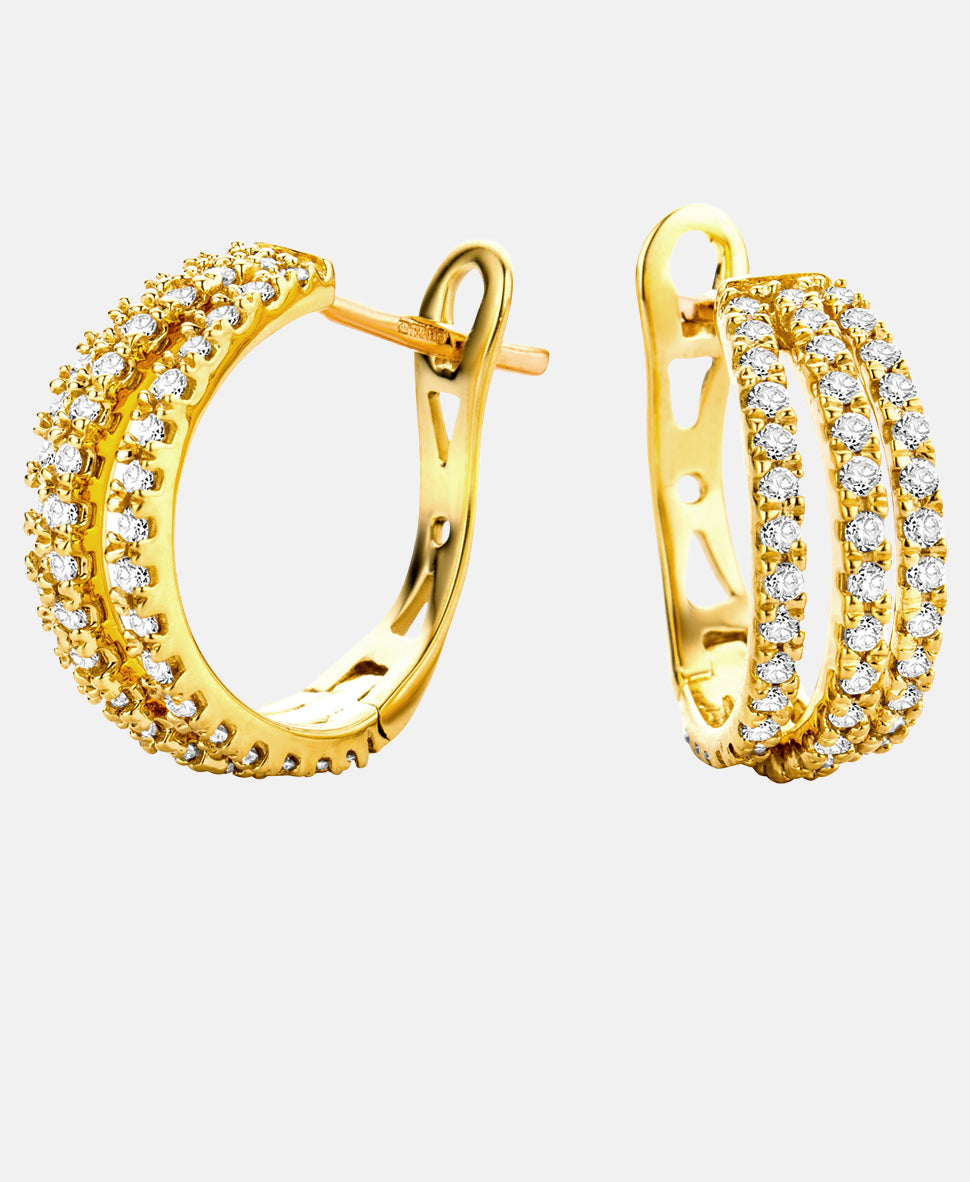Ohrringe aus 750 Gelbgold mit Diamant