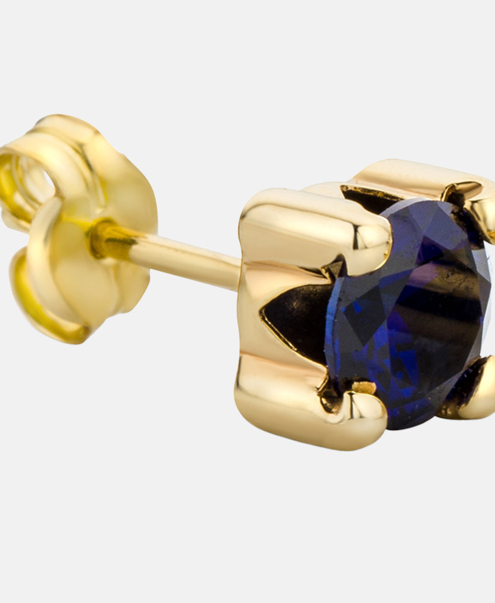 Ohrringe aus 375 Gelbgold mit Saphir