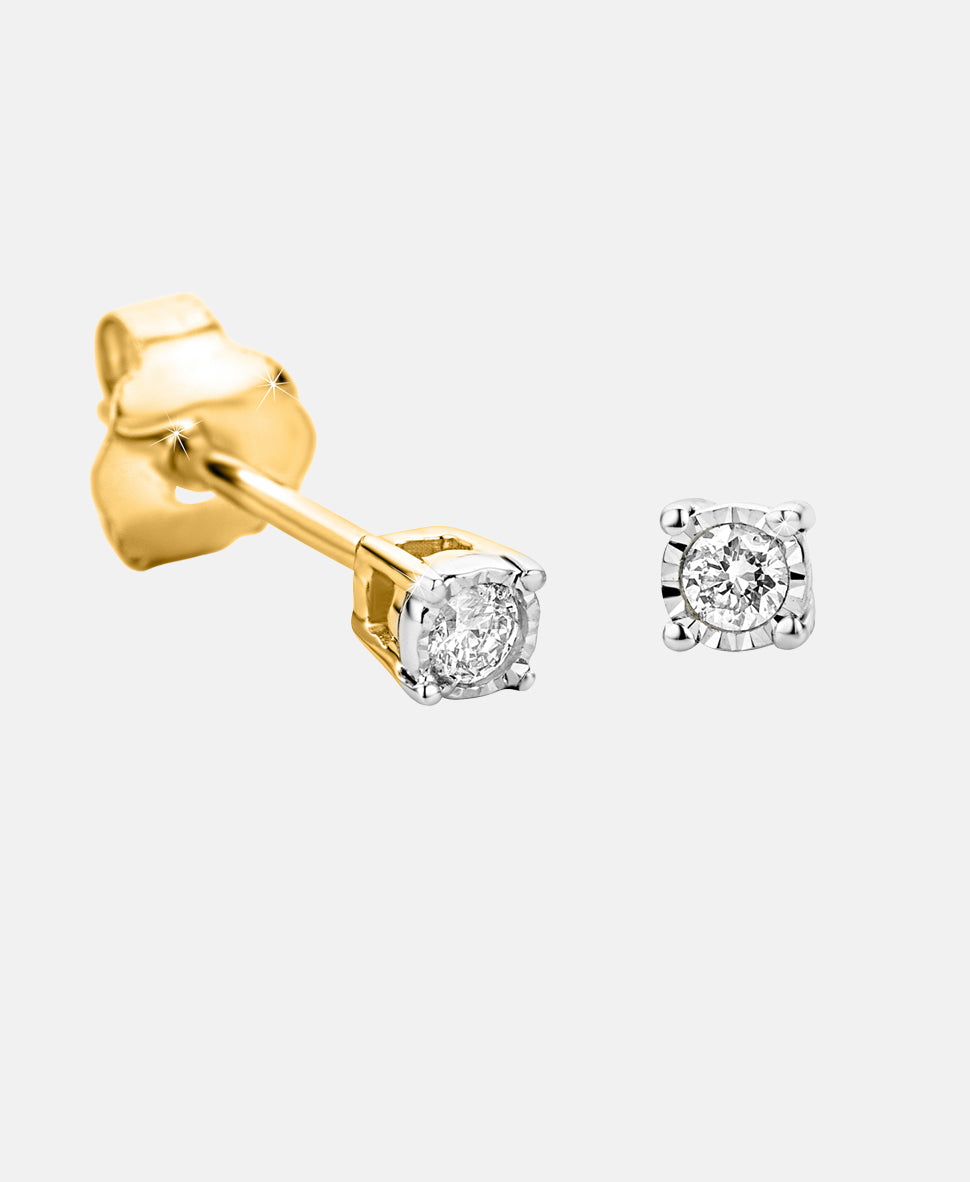 Ohrringe aus 375 Gelbgold mit Diamant