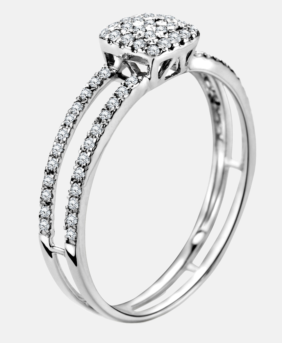 Ring aus 375 Weißgold mit Diamant