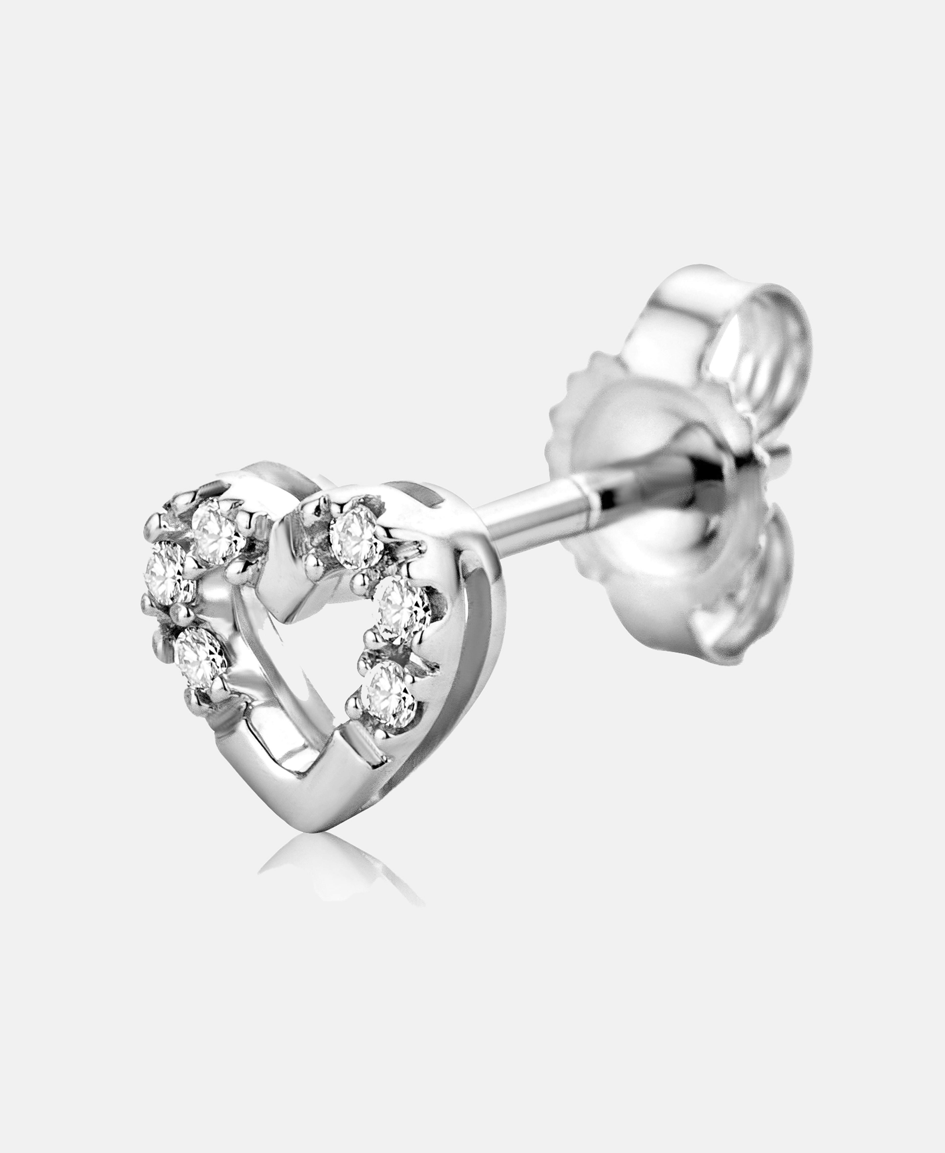 Ohrringe aus 375 Weißgold mit Diamant Herz-Design