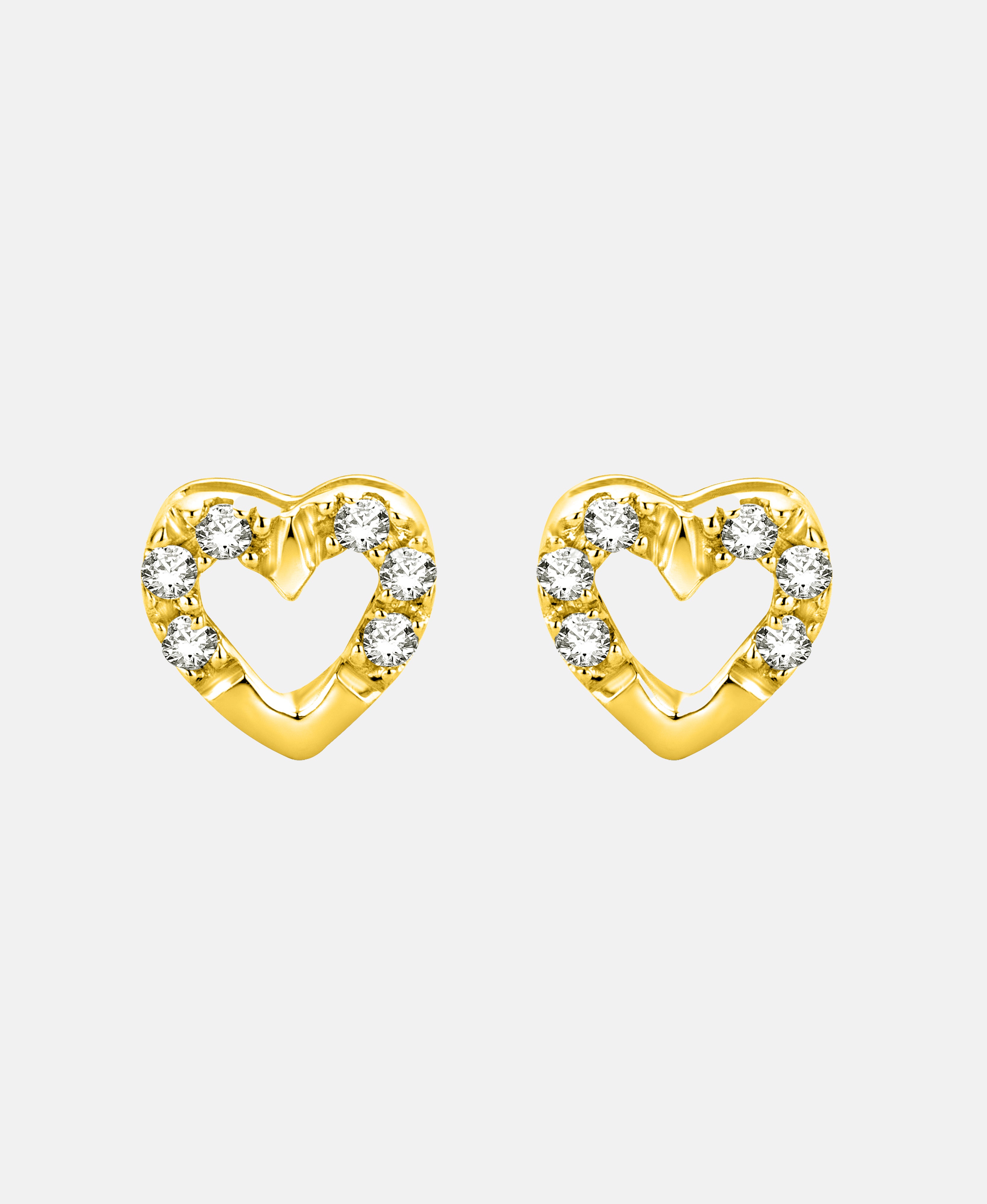 Ohrringe aus 375 Gelbgold mit Diamant Herz-Design