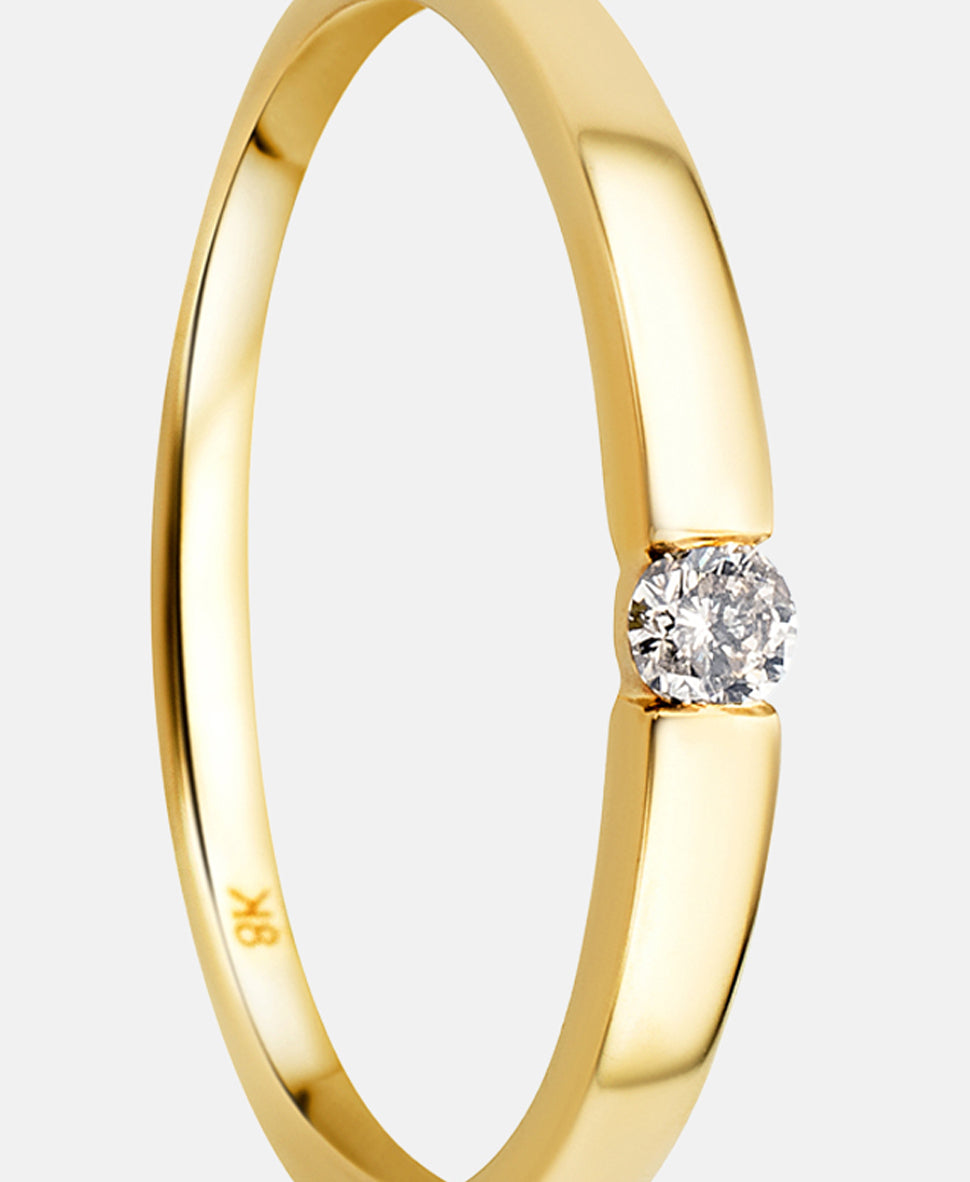 Ring aus 333 Gelbgold mit 0.05 Karat Diamant