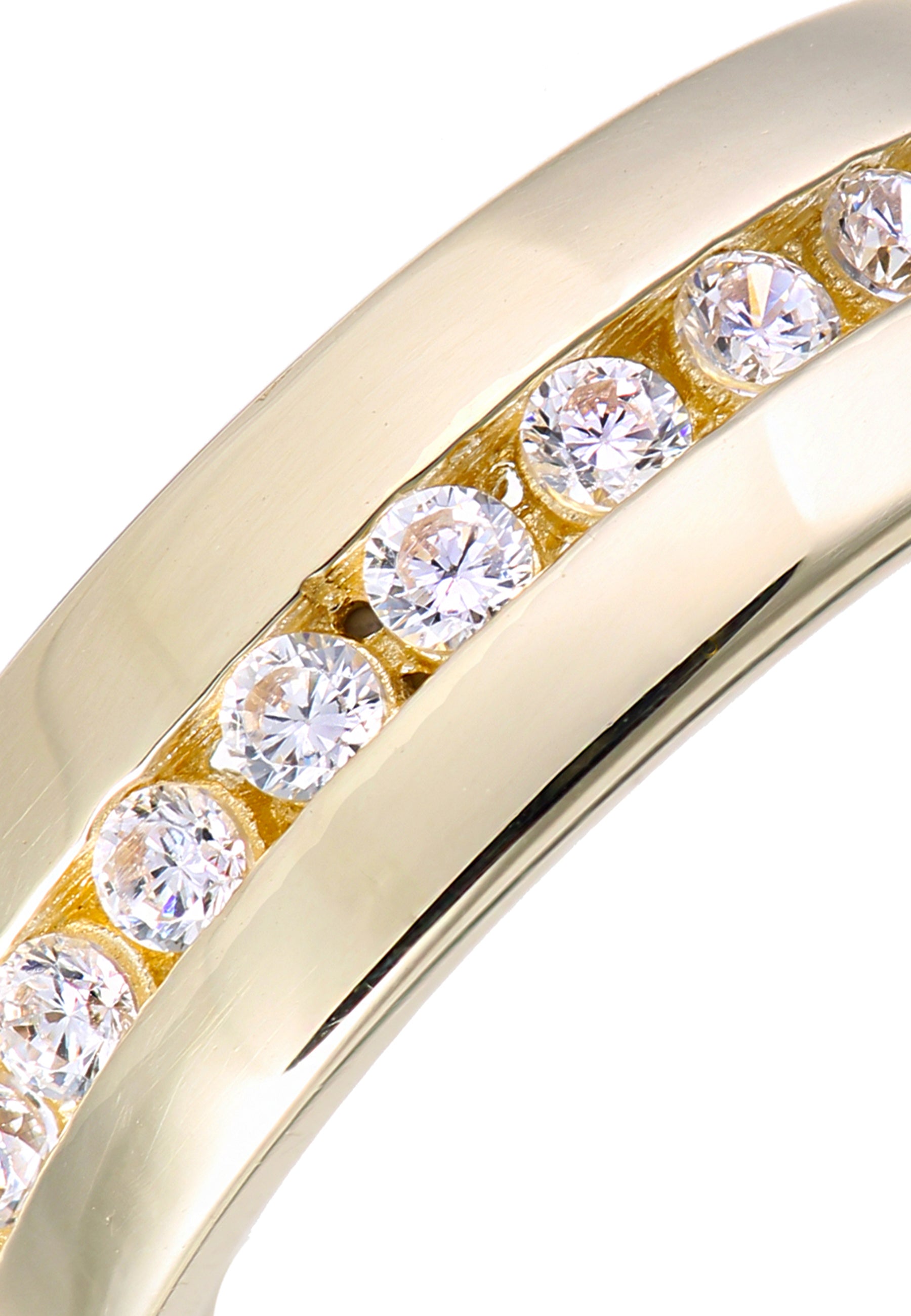 9 ct Yellow Gold Wedding Band with Set CZ Stones
