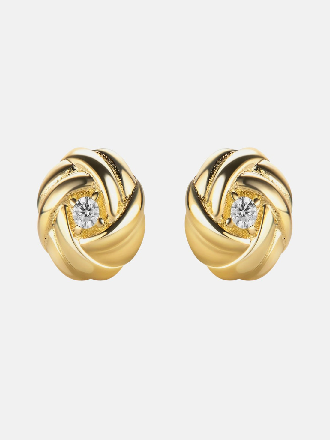 Stud earrings in 585 (14K) Yellow Gold with Cubic Zirconia