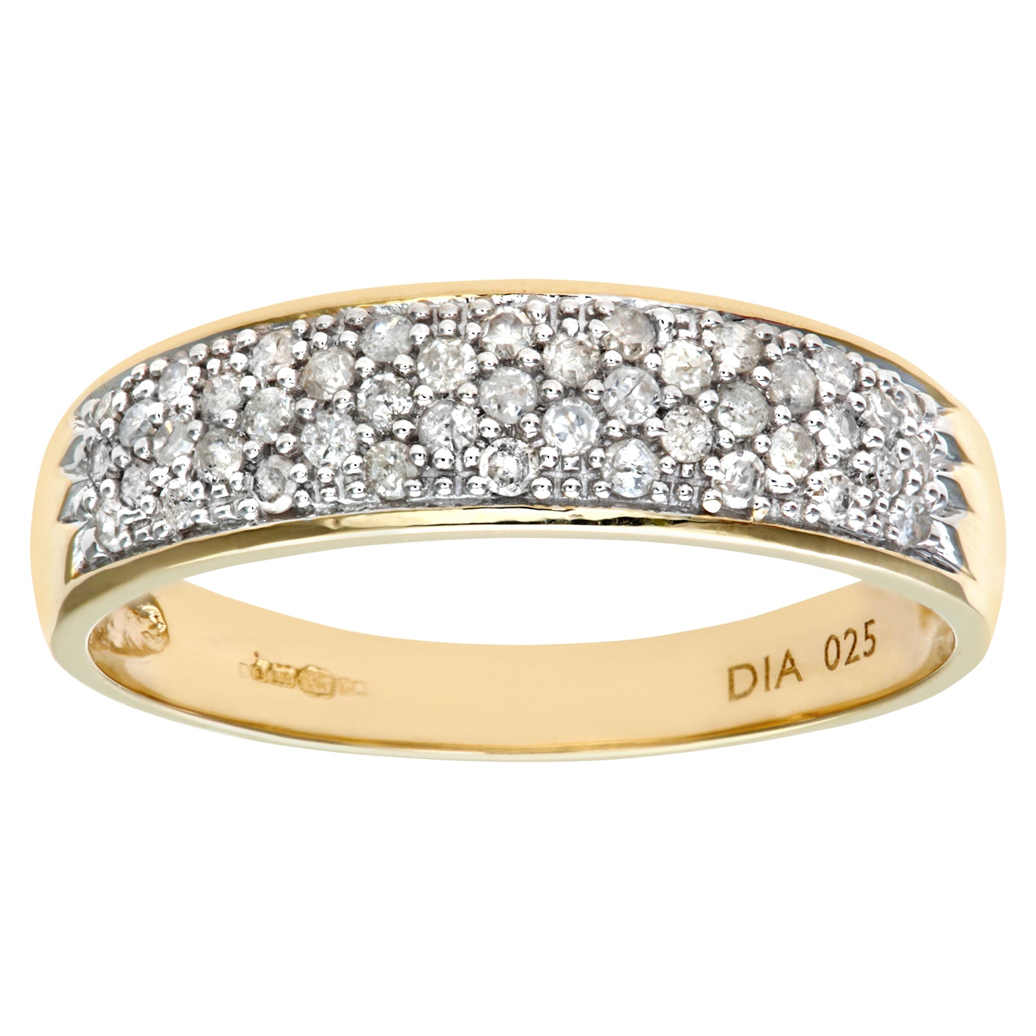 9ct Yellow Gold 0.25ct Diamond Pave Ring