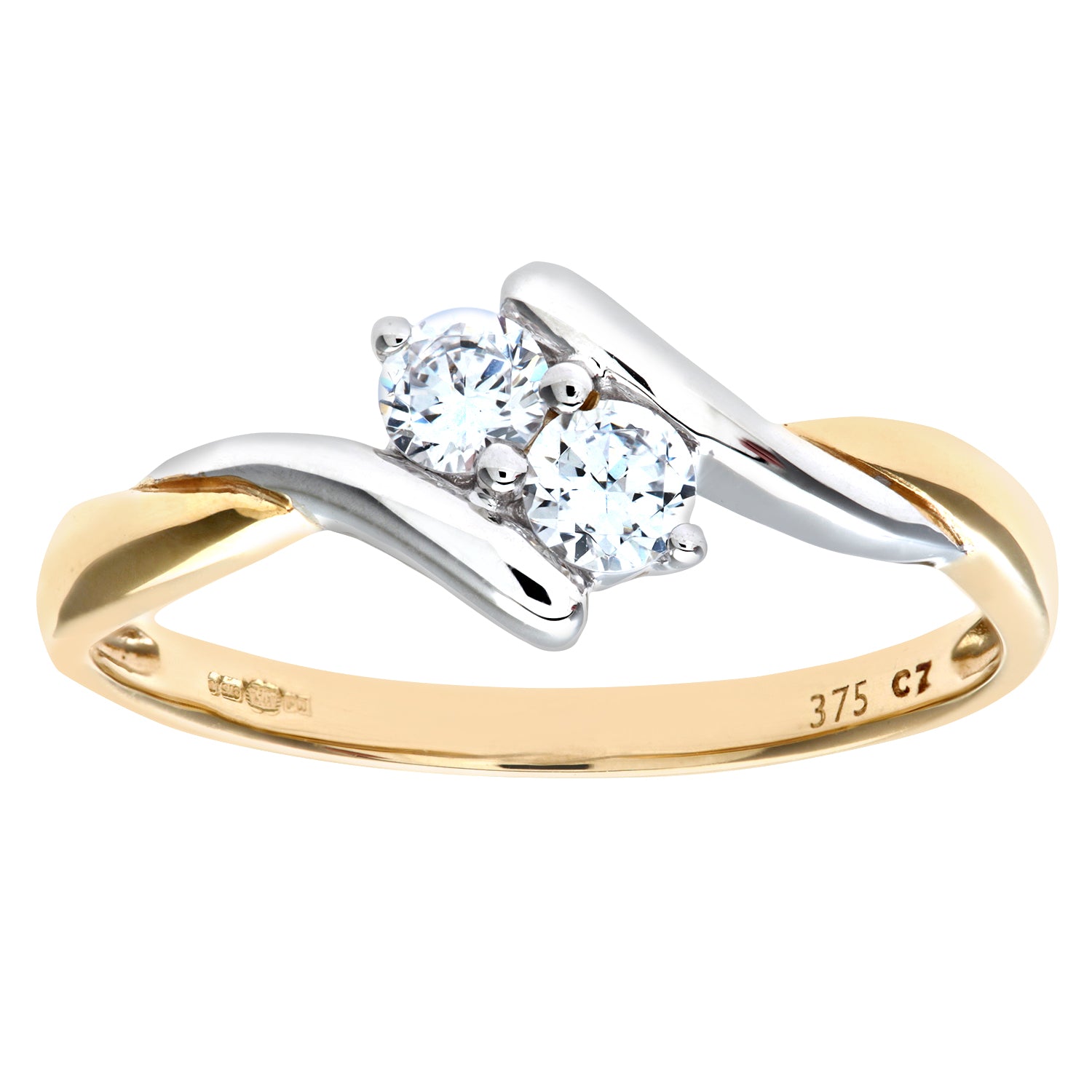 9ct Yellow Gold Ladies Cublic Zirconia Ring