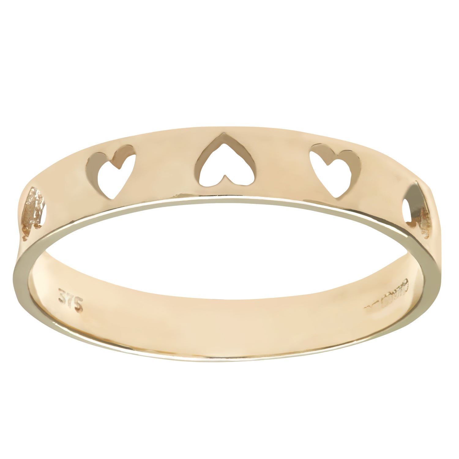 9ct Yellow Gold Ladies Heart Ring