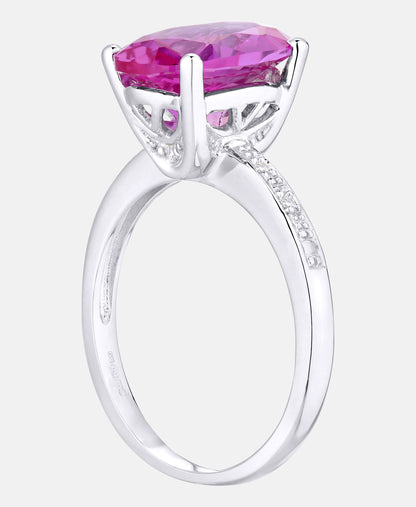 Ring aus 375 Weißgold mit Diamant mit Saphir