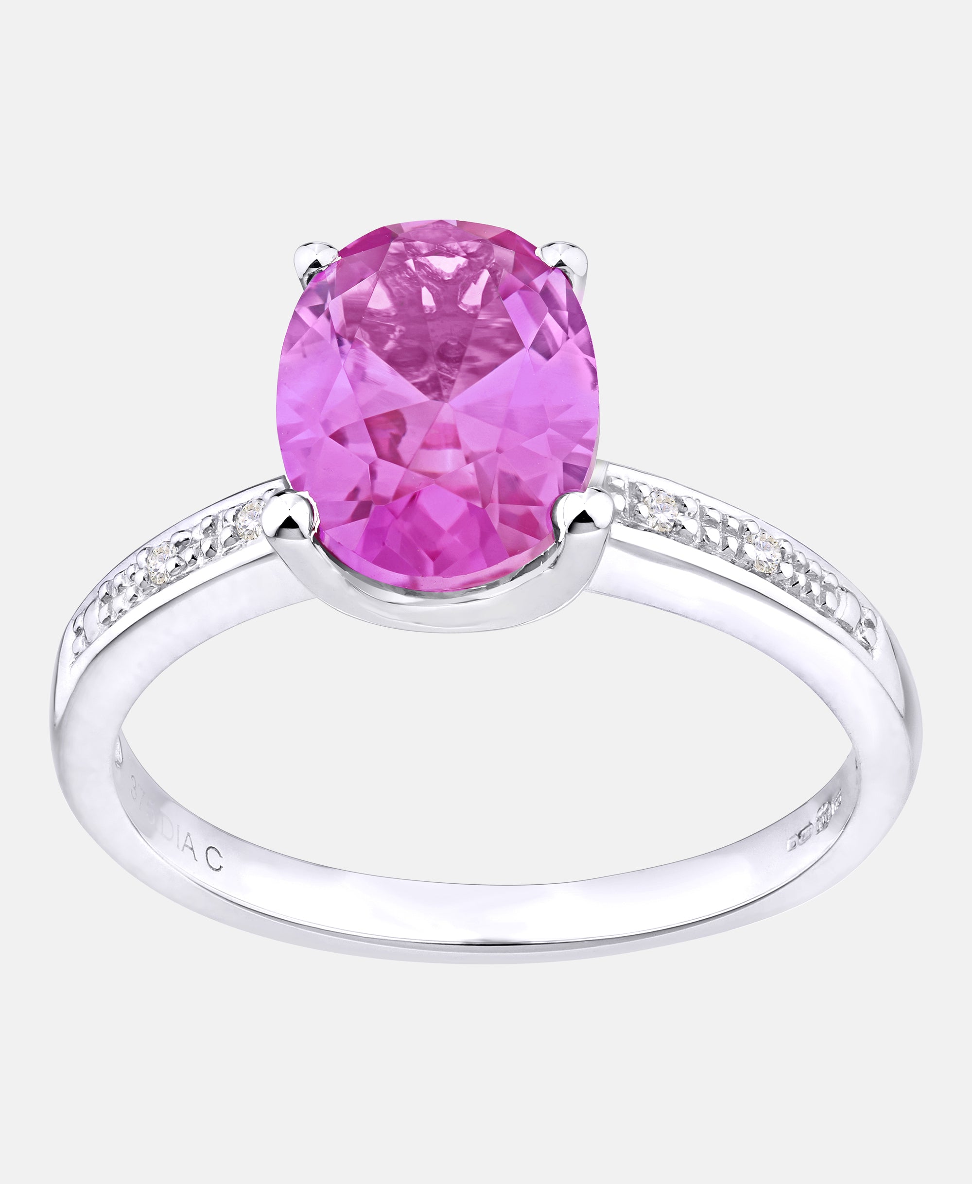 Ring aus 375 Weißgold mit Diamant mit Saphir