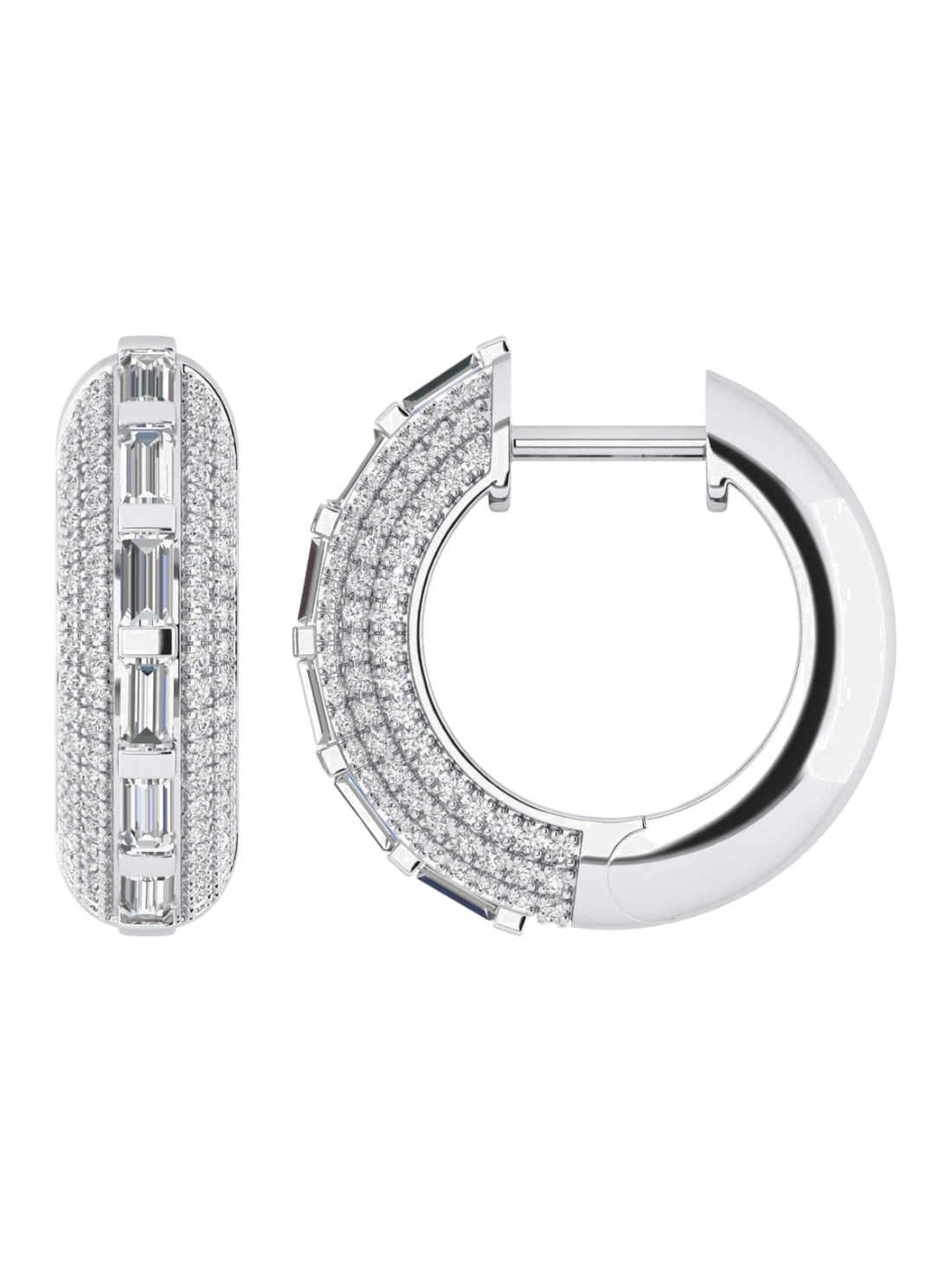 Earrings in 375 (9K) White Gold with Diamonds