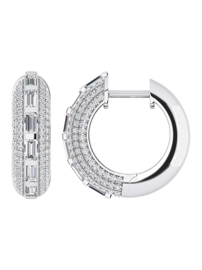 Earrings in 375 (9K) White Gold with Diamonds