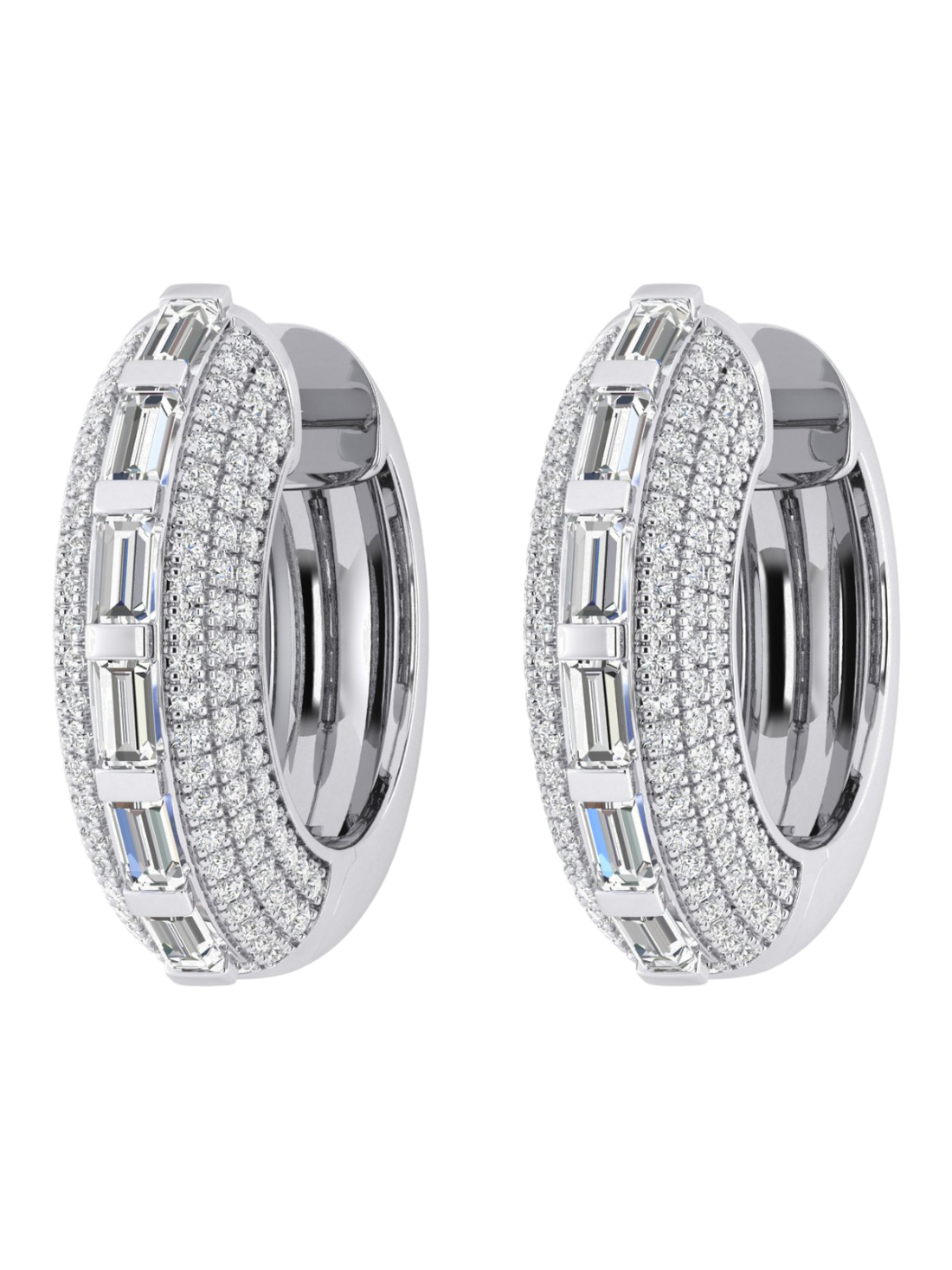 Earrings in 375 (9K) White Gold with Diamonds