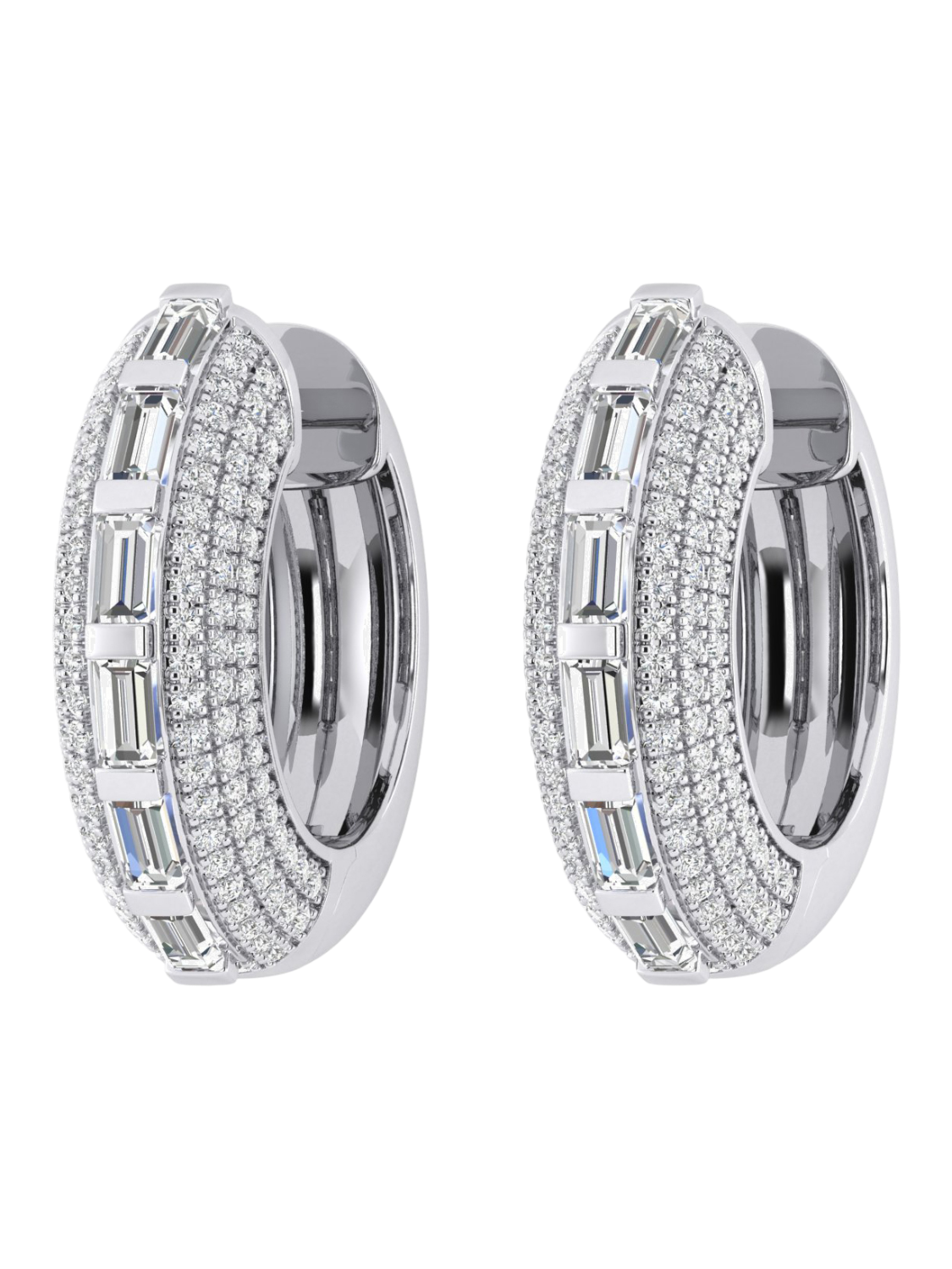 Earrings in 375 (9K) White Gold with Diamonds