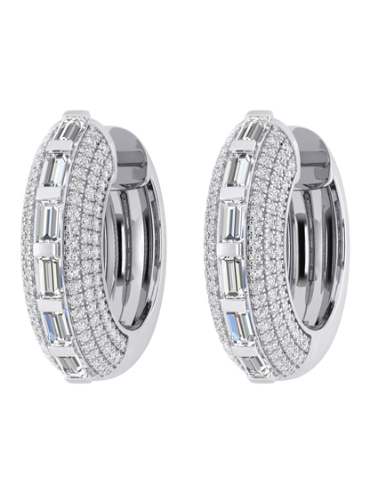 Earrings in 375 (9K) White Gold with Diamonds