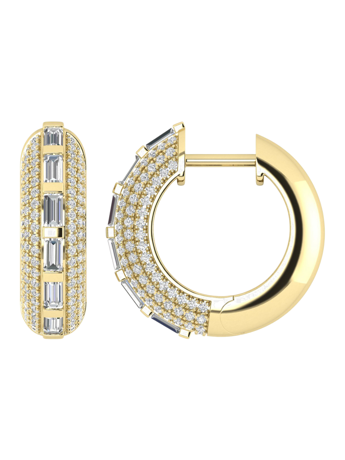Earrings in 375 (9K) Yellow Gold with Diamonds