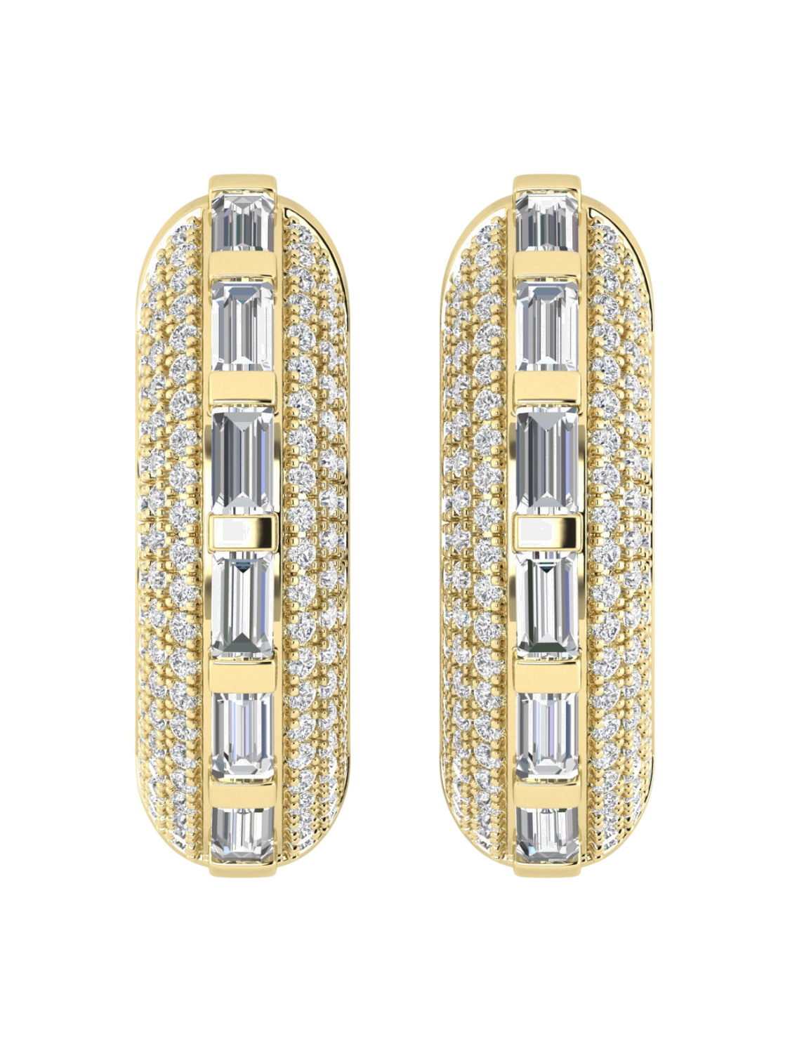 Earrings in 375 (9K) Yellow Gold with Diamonds