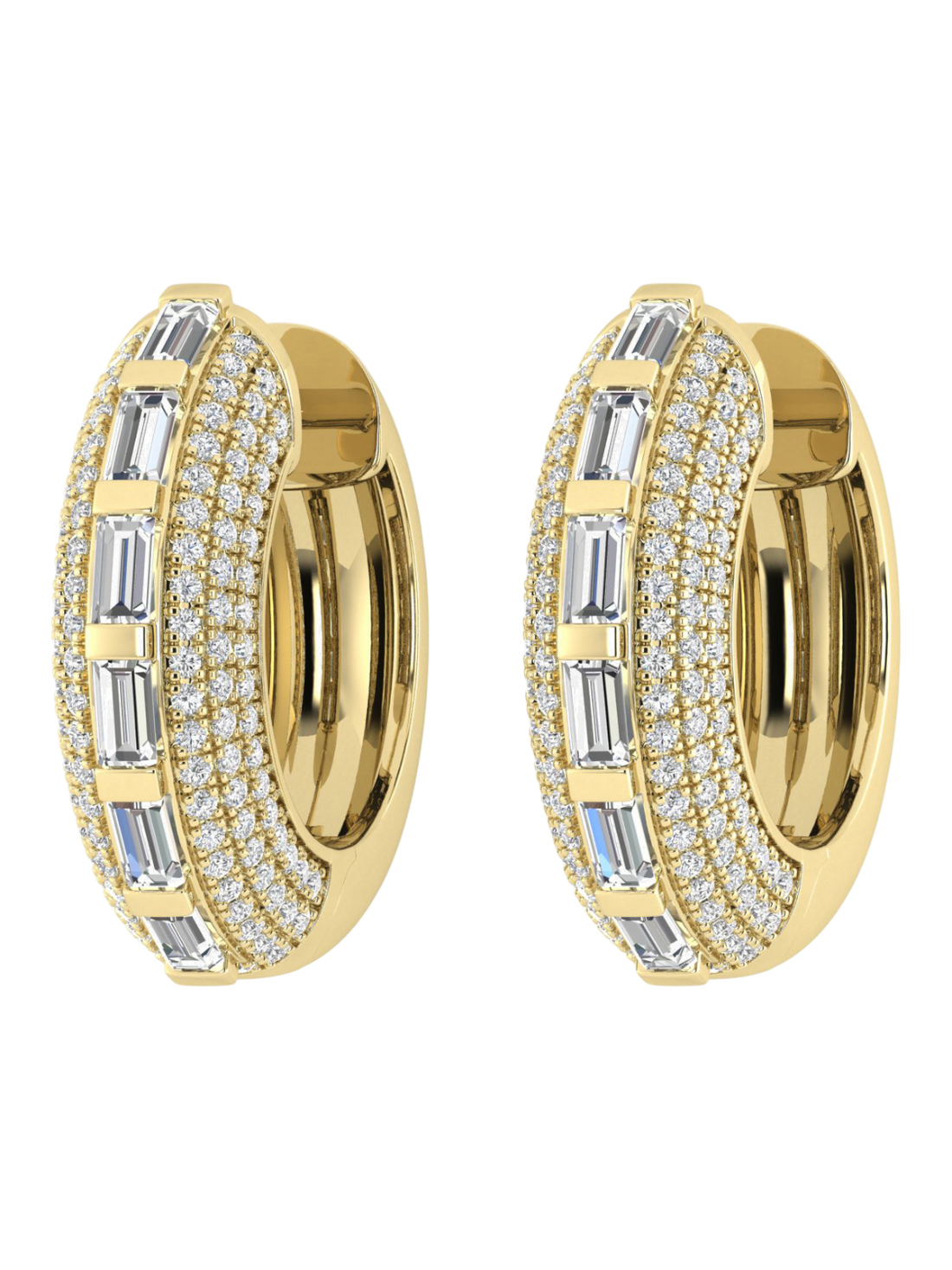 Earrings in 375 (9K) Yellow Gold with Diamonds