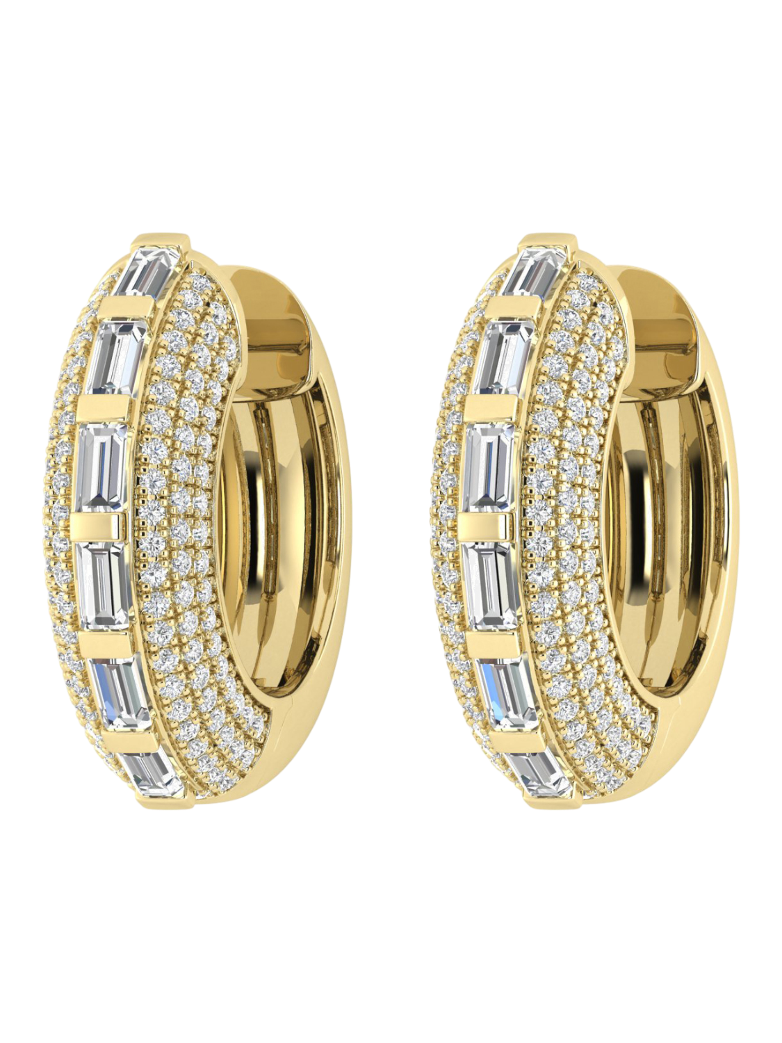 Earrings in 375 (9K) Yellow Gold with Diamonds