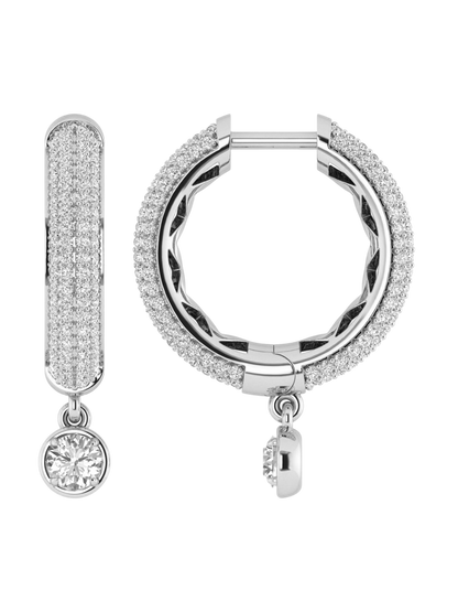 Earrings in 375 (9K) White Gold with Diamonds