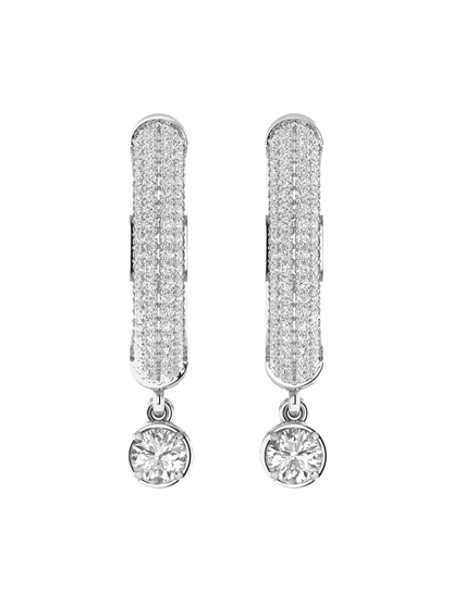 Earrings in 375 (9K) White Gold with Diamonds