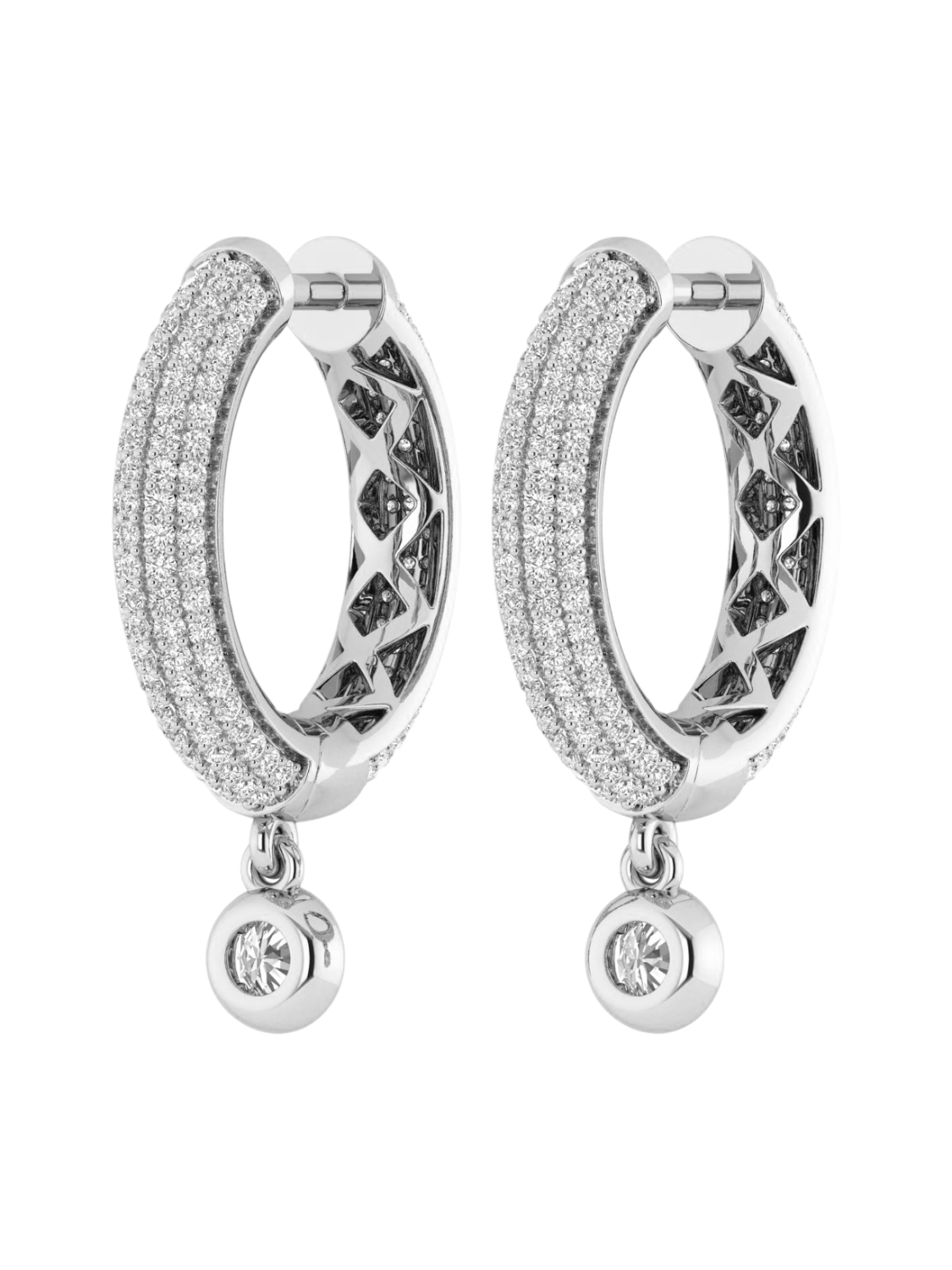 Earrings in 375 (9K) White Gold with Diamonds