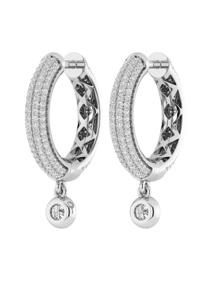 Earrings in 375 (9K) White Gold with Diamonds