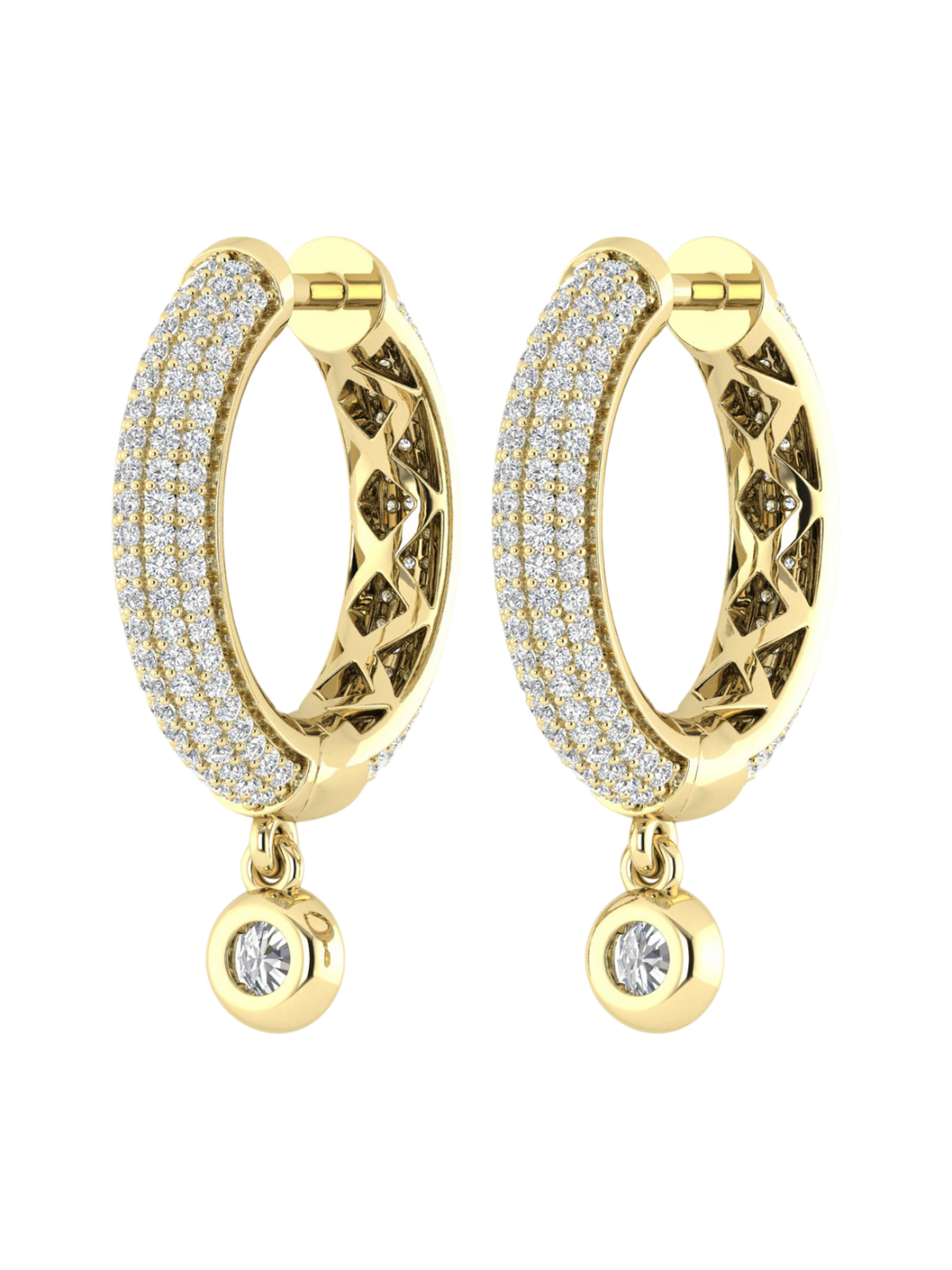 Earrings in 375 (9K) Yellow Gold with Diamonds