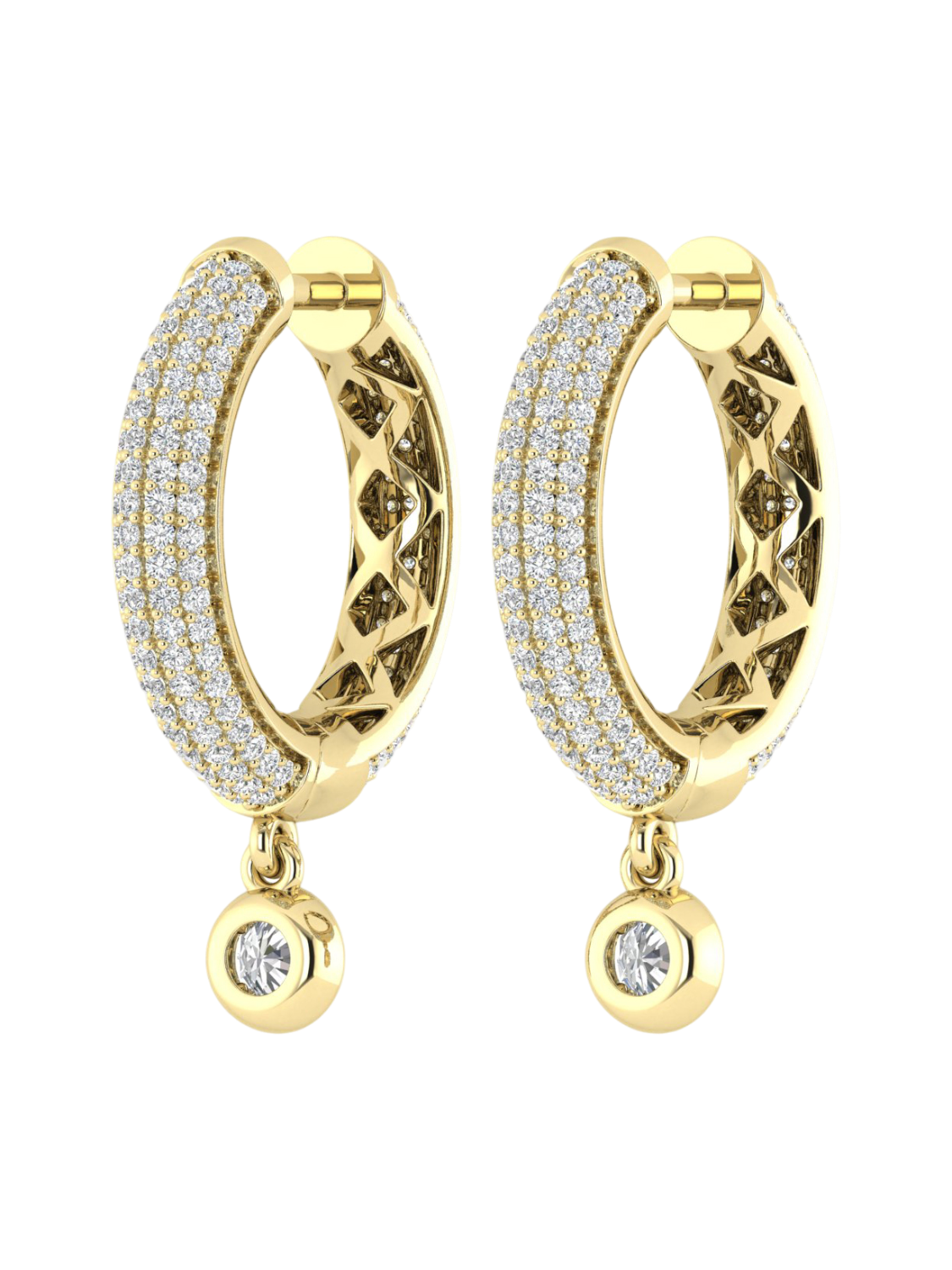 Earrings in 375 (9K) Yellow Gold with Diamonds