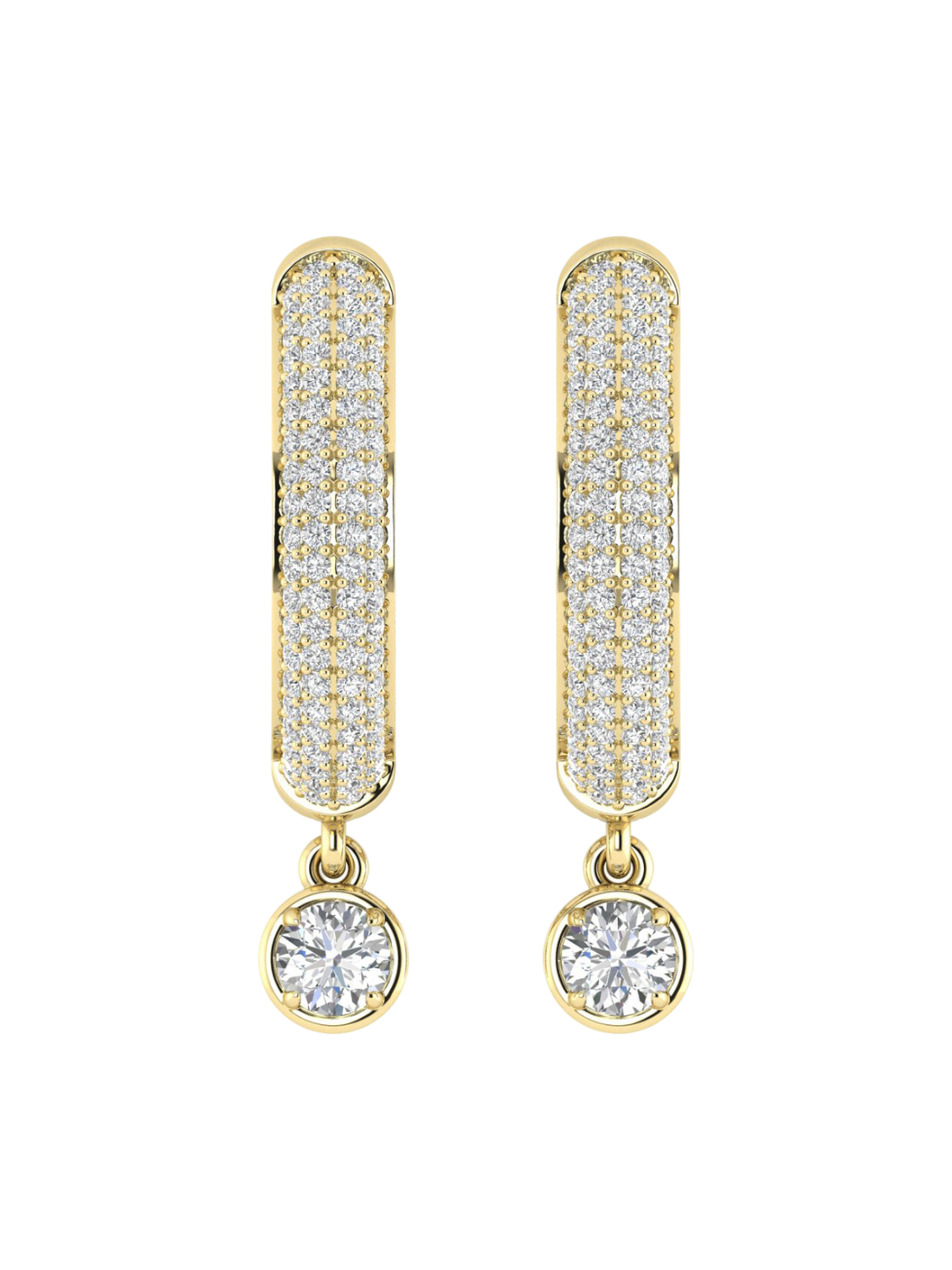 Earrings in 375 (9K) Yellow Gold with Diamonds
