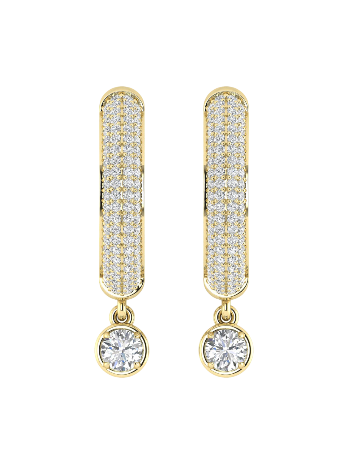 Earrings in 375 (9K) Yellow Gold with Diamonds