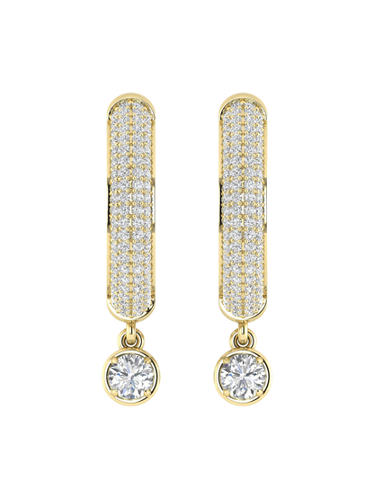 Earrings in 375 (9K) Yellow Gold with Diamonds